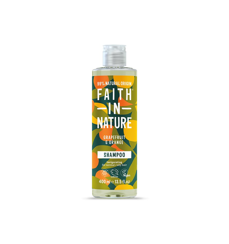Faith In Nature Shampoo - Invigorating Grapefruit & Orange Scent for Dry Hair | Sulfate-Free & Vegan Hair Care | Perfect for Daily Use & Scalp Refreshment