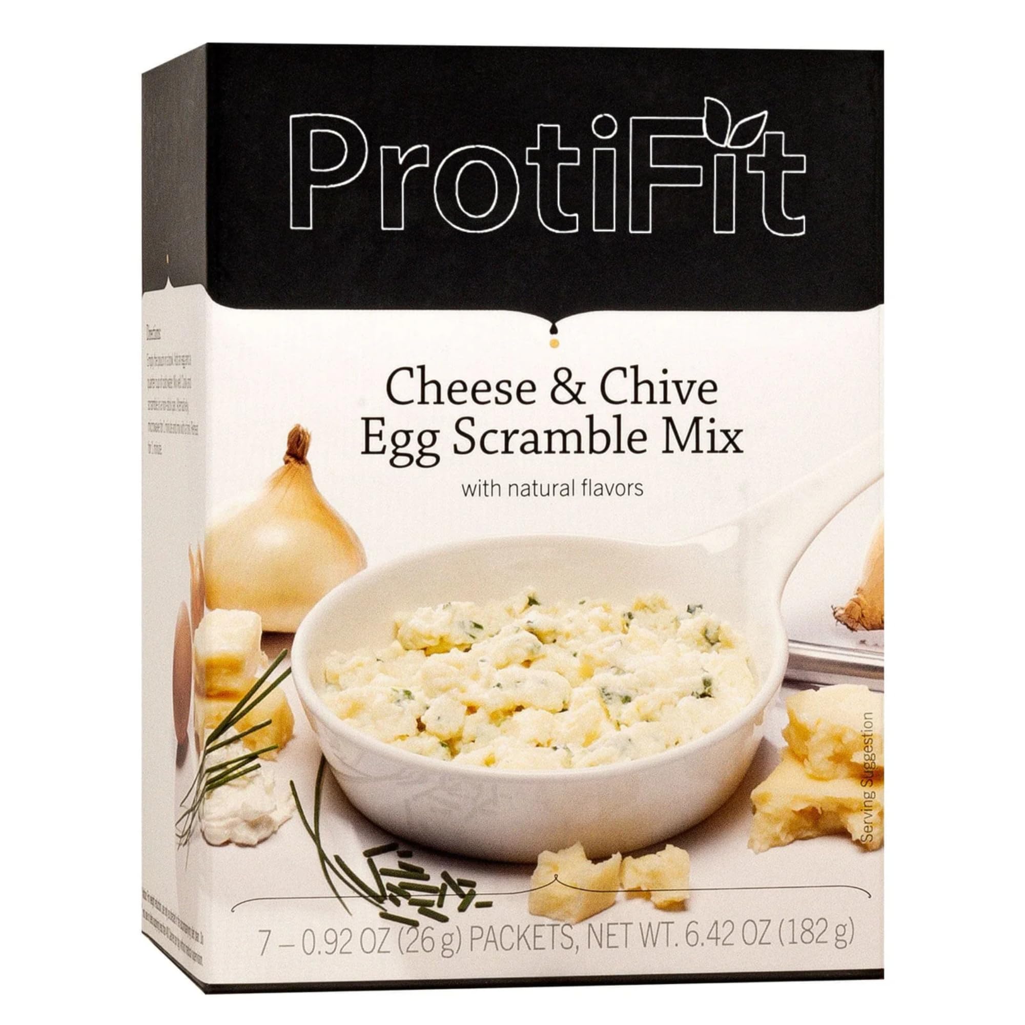 PROTIFIT High Protein VLC Egg Scramblers - 14g Protein, Low Calorie Low Carb Low Fat Low Sugar - Ideal Protein Compatible - Cheese & Chive Flavor (7 Servings) - Perfect for Keto Diet, Weight Loss & Healthy Breakfast