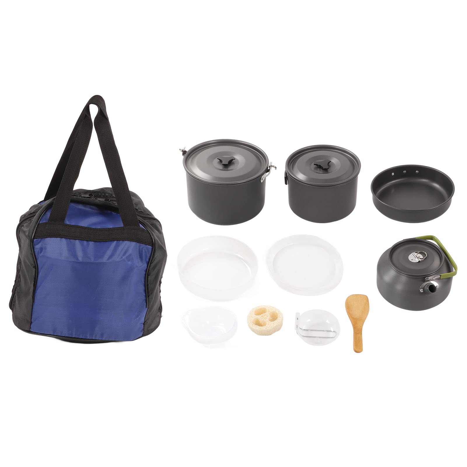 **ZHLL 15-Piece Nonstick Camping Cookware Set - Lightweight Backpacking Mess Kit with Plates, Forks, Knives & Spoons - Includes Storage Bag for Hiking, Camping, Picnic & Outdoor Adventures**
