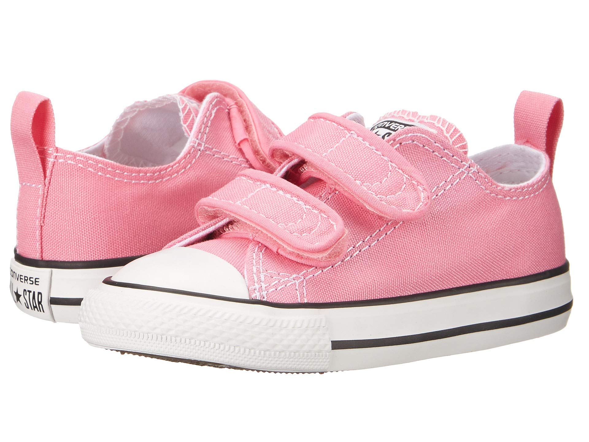 Converse Toddler Shoes for Girls - Pink Velcro Sneakers Size 9 | Comfortable Lightweight Walking Shoes for Preschoolers & Daycare