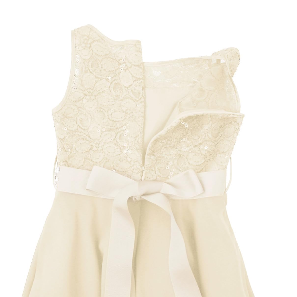 Flower Girl Wedding Dress with Sequins & Lace - Sleeveless Chiffon Bridesmaid Gown for Pageants & Formal Events - Perfect for Weddings, Parties & Special Occasions
