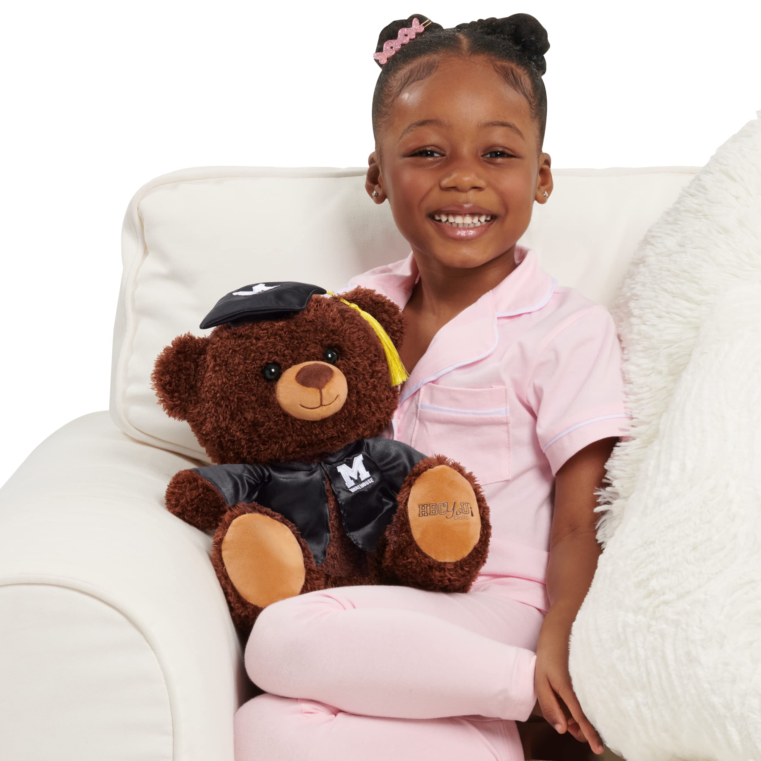 Just Play Purpose Toys HBCyoU Morehouse 10-inch Snuggly Graduate Teddy Bear - Soft Plush Graduation Gift for Kids Ages 3+, Perfect for Graduation Parties, School Celebrations & Nursery Decor