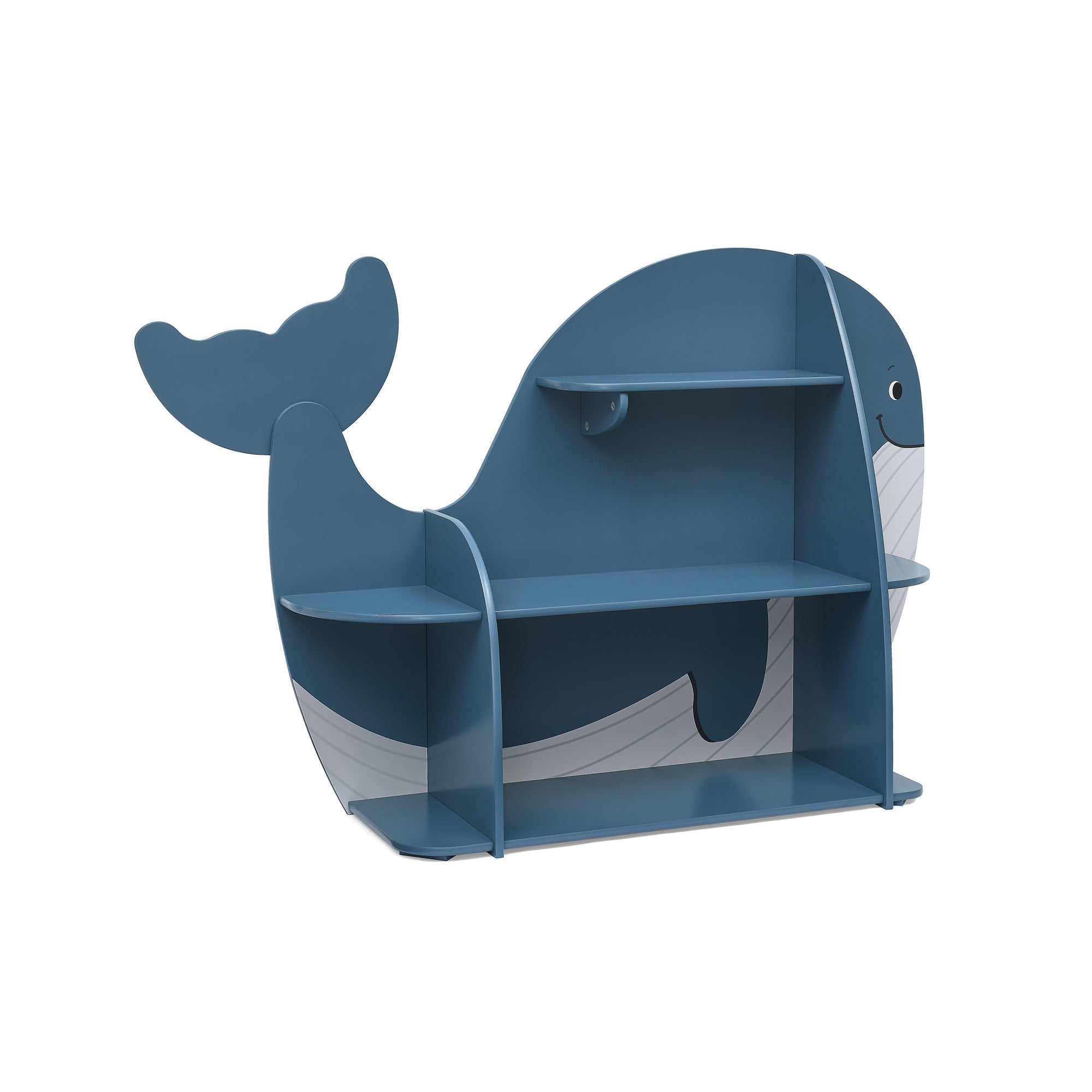Whale Bookcase - Greenguard Gold Certified Kids Bookshelf for Nursery, Playroom & Classroom - Eco-Friendly & Safe Wooden Storage Organizer