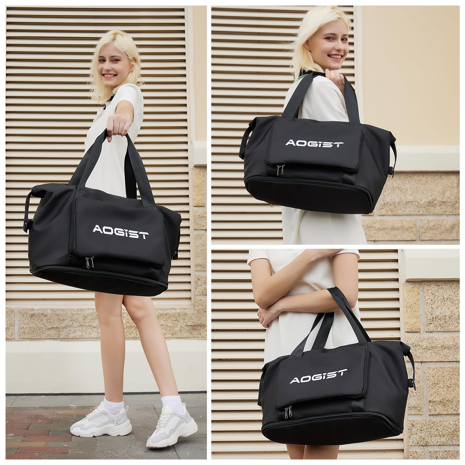Stylish Weekender Bag for Women - Durable Heavy Duty Travel Tote, Spacious Gym & Sports Bag, Foldable Carry-On Luggage for Overnight Trips - Perfect for Weekend Getaways, Gym Workouts & Air Travel