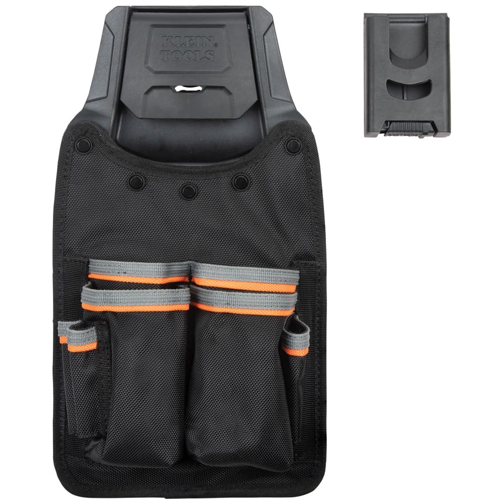 Klein Tools 55912 Tradesman Pro Modular Piping Tool Pouch with Belt Clip - Compatible with Klein Click Lock Wall Rack & Tool Belts | Ideal for Plumbers, Electricians & HVAC Technicians