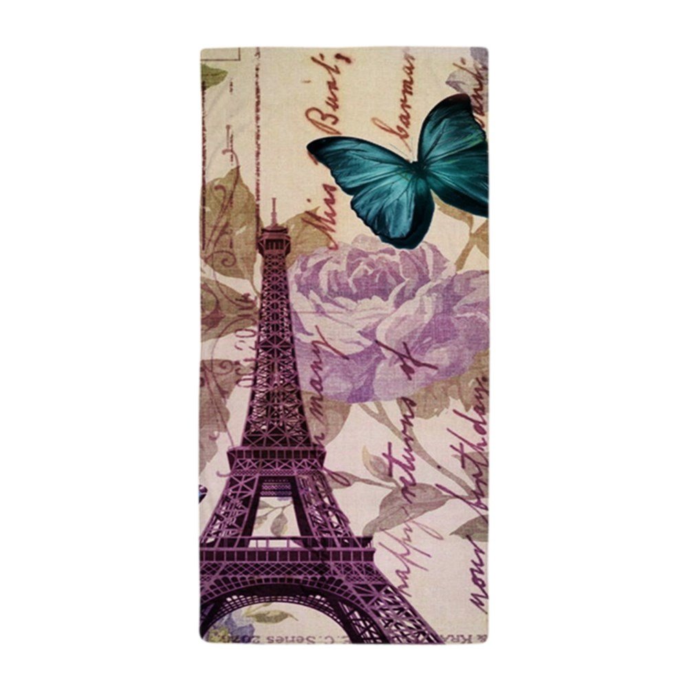 Blue Butterfly Modern Paris Eiffel Tower Beach Towel - Extra Large Soft Bath Towel with Unique Artistic Design | Perfect for Pool, Beach, Vacation & Home Decor