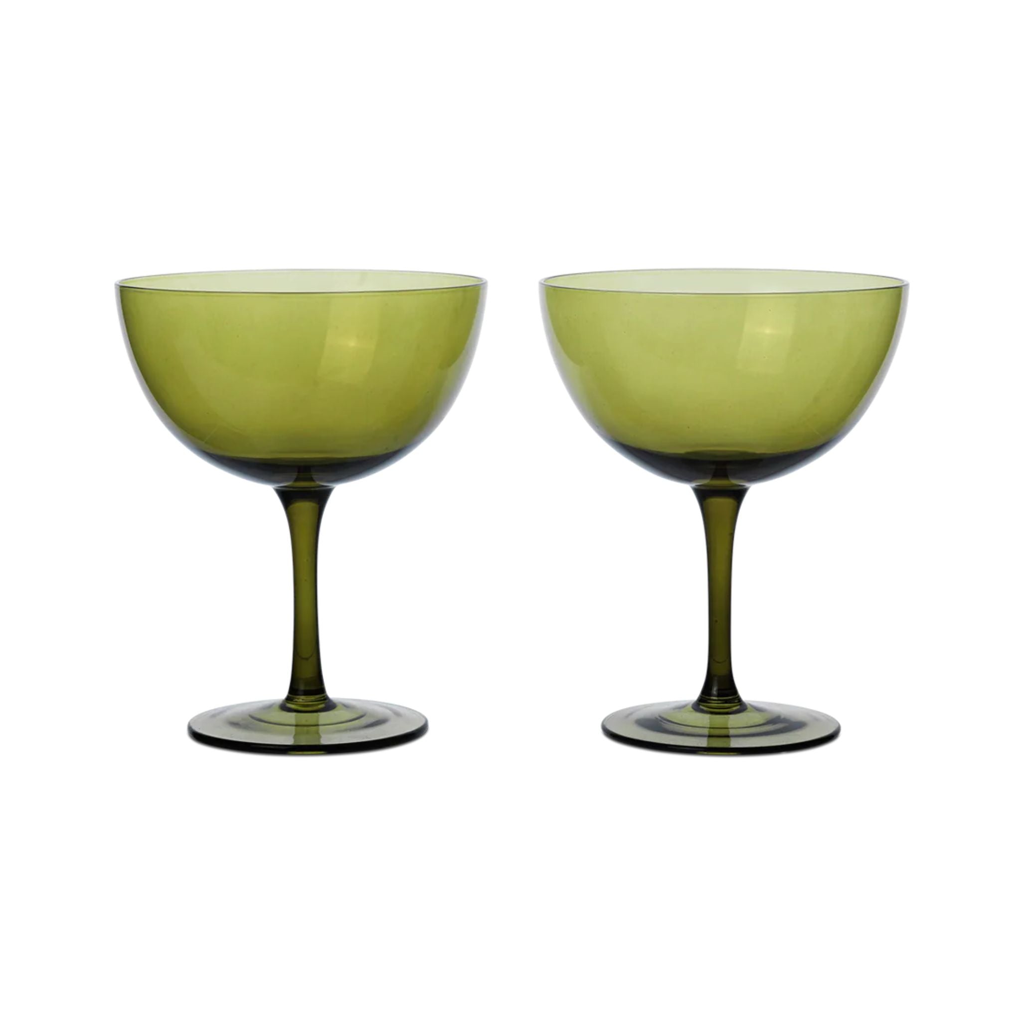 FERM LIVING Host Cocktail Glasses Set of 2 - Moss Green Barware for Entertaining, Dinner Parties & Home Decor