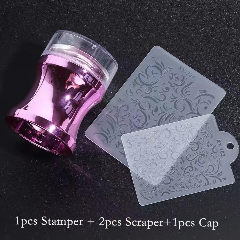 French Tip Nail Stamp Kit - Fast & Accurate Jelly Stamper for French Manicure & Nail Art Design - Perfect for Salon, Home DIY & Professional Nail Artists