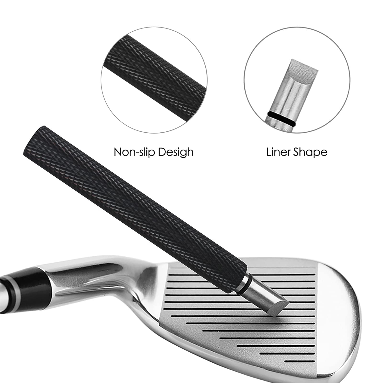 VIPMOON Golf Club Groove Sharpener Tool - Premium Golf Brush & Groove Cleaner with Retractable Zip-line Aluminum Carabiner | Wedge & Iron Groove Sharpener for U & V-Grooves | Essential Golf Accessories for Men | Perfect for Driving Range Practice & Course Maintenance
