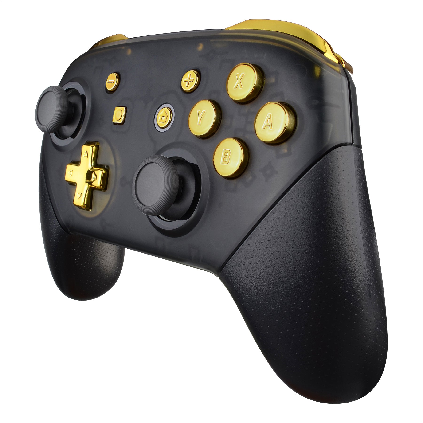 eXtremeRate DIY Replacement Full Set Buttons for Nintendo Switch Pro Controller - Chrome Gold Glossy | Upgrade Your Gaming Experience | Perfect for Custom Controllers & Competitive Gaming