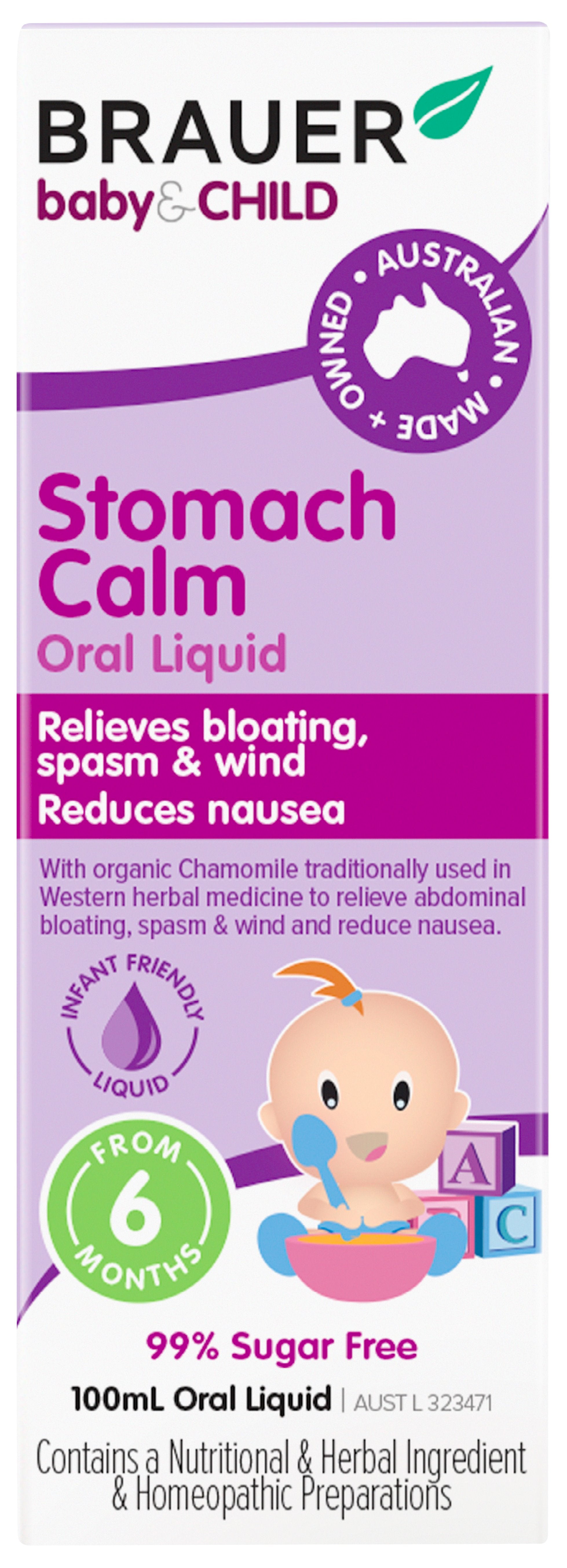 Brauer Baby & Child Stomach Calm Liquid - Natural Relief for Colic, Gas & Upset Stomach in Infants & Toddlers | Safe & Gentle Digestive Support for Babies | Perfect for Nighttime Comfort & Travel