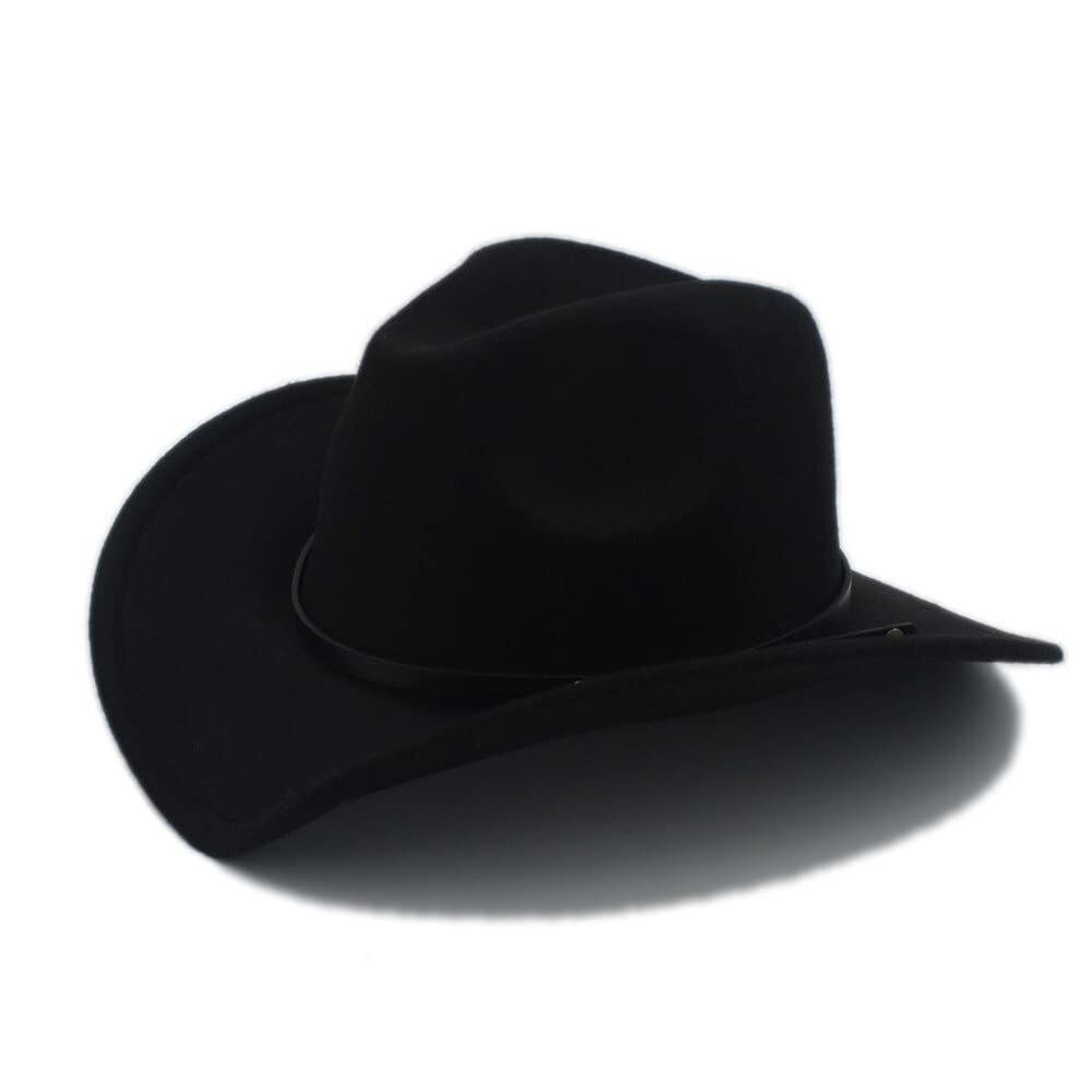 YXJJP Men's Western Cowboy Hat - Genuine Leather Gentleman Cowboy Hat for Men & Women - Vintage Rodeo, Church, Jazz & Country Style - Perfect for Weddings, Rodeos & Outdoor Events