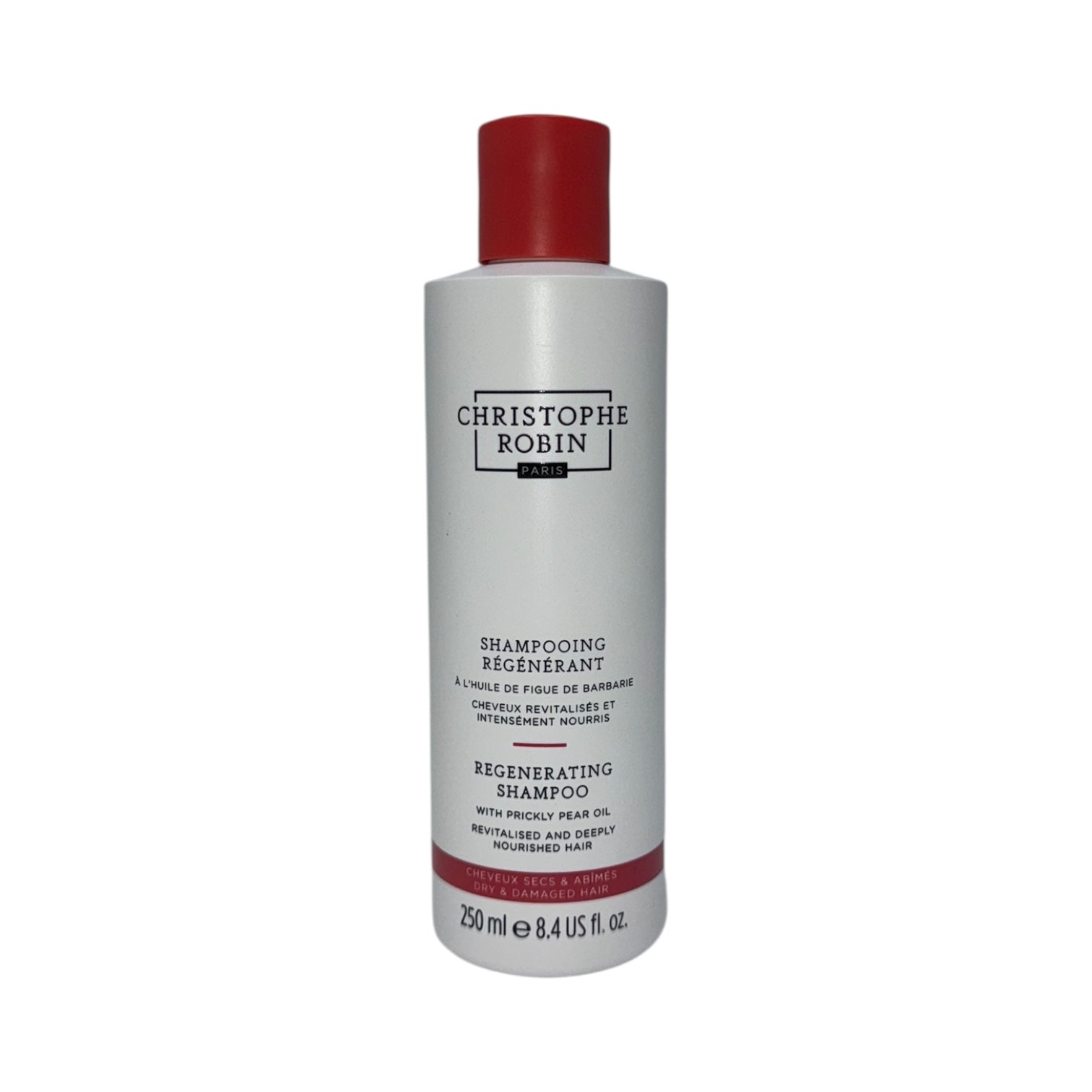 Christophe Robin Regenerating Shampoo with Prickly Pear Oil - 8.4 oz for Damaged Hair Repair & Scalp Nourishment - Perfect for Color-Treated & Dry Hair Care Routine