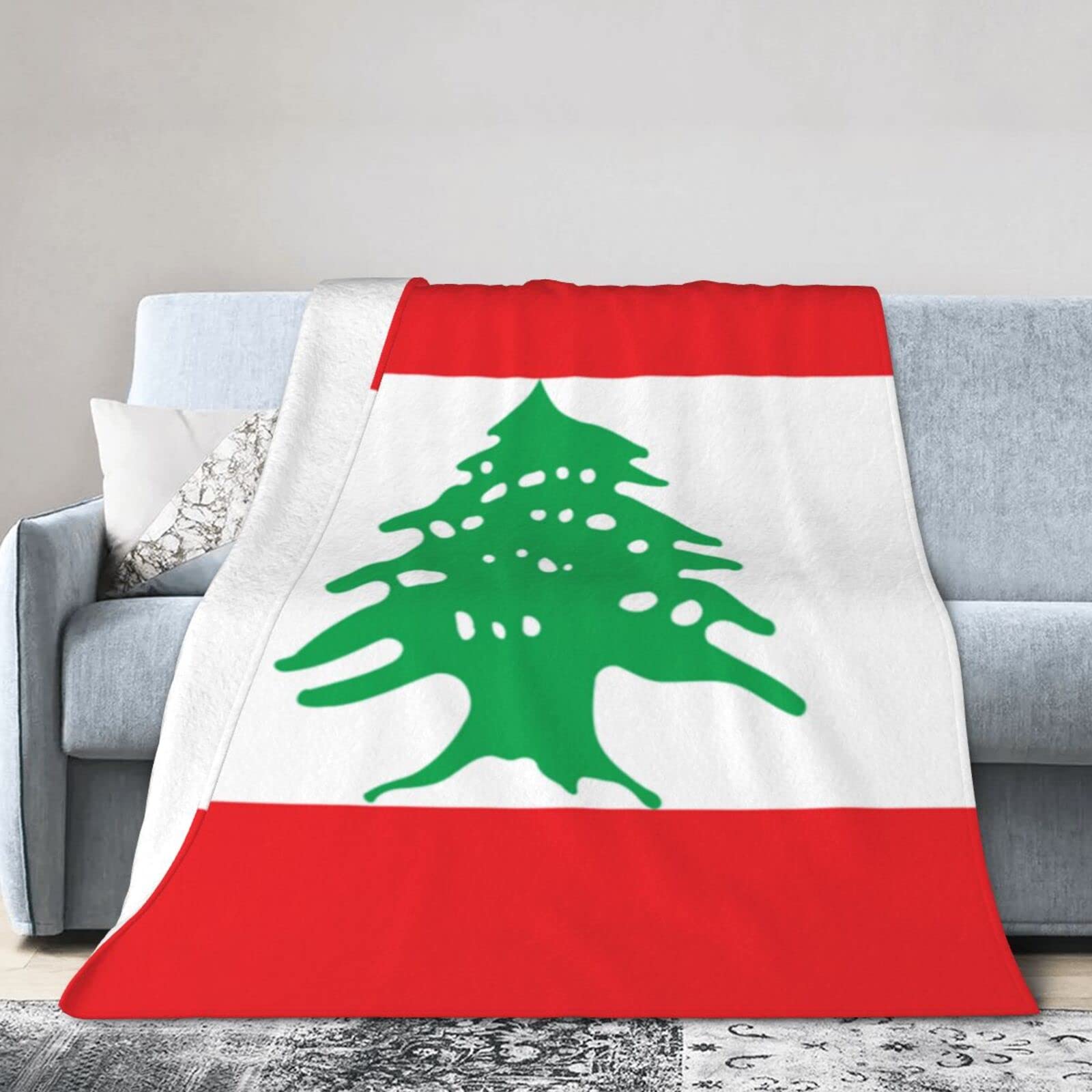 Lebanon Flag Fleece Blanket 60