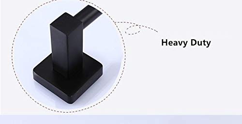 Stainless Steel Wall Mounted Single Towel Bar Rack - 23.5 Inch Bathroom Towel Hanger with Matte Black Finish | Perfect for Modern Bathrooms, Guest Rooms & Spa Decor