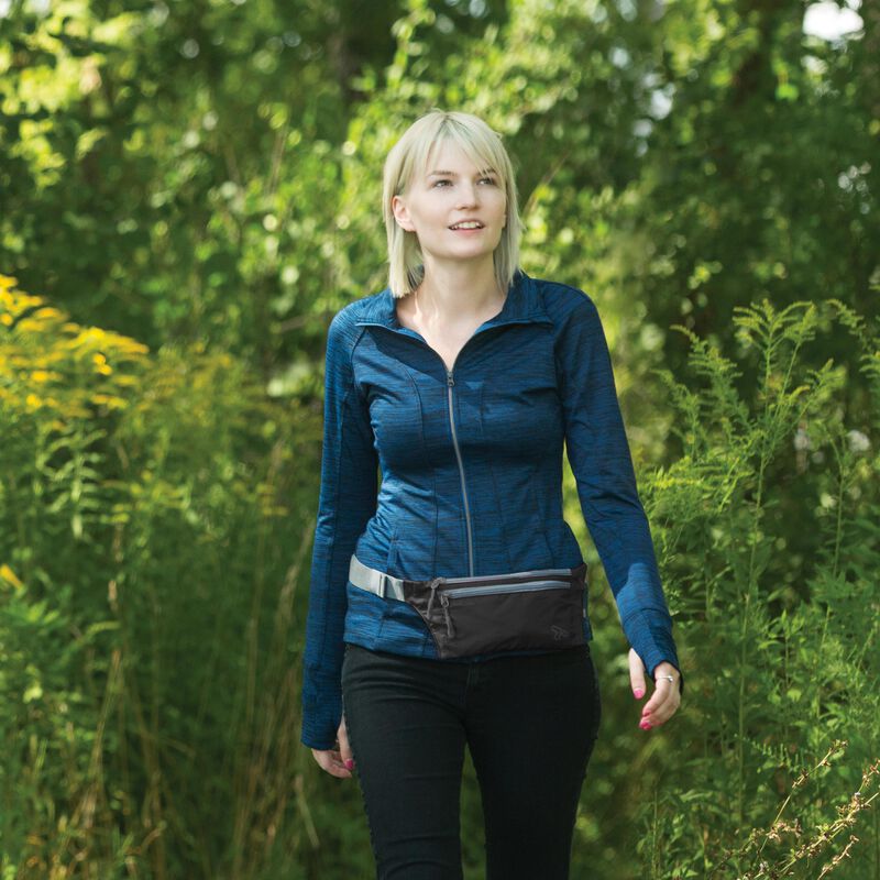 Travelon Double Zip Waist Pack - Secure Anti-Theft Fanny Pack for Travel, Hiking & Daily Use - Water-Resistant Crossbody Bag with RFID Blocking Technology
