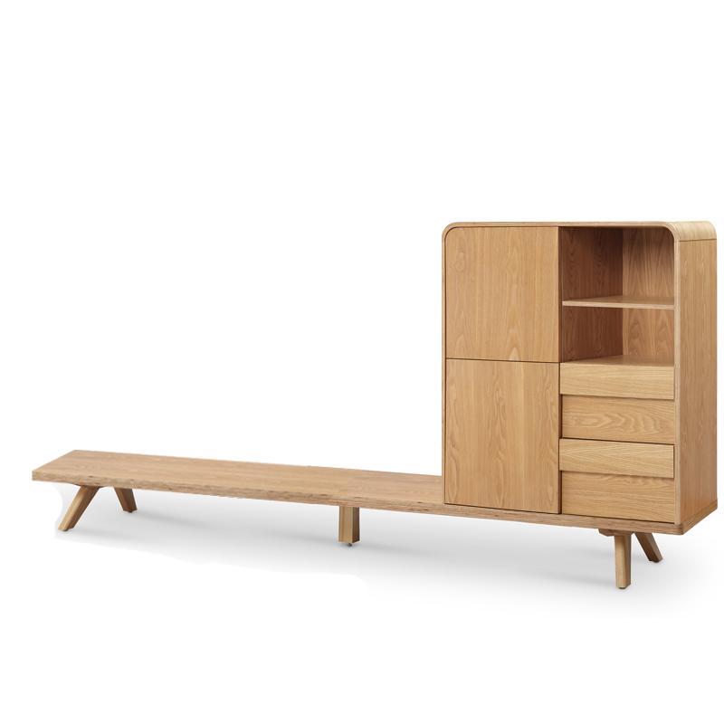 FINLEY TV Entertainment Wall Unit 1.8M Natural Wood Media Console - Perfect for Living Room Home Theater Setup & Modern Home Decor