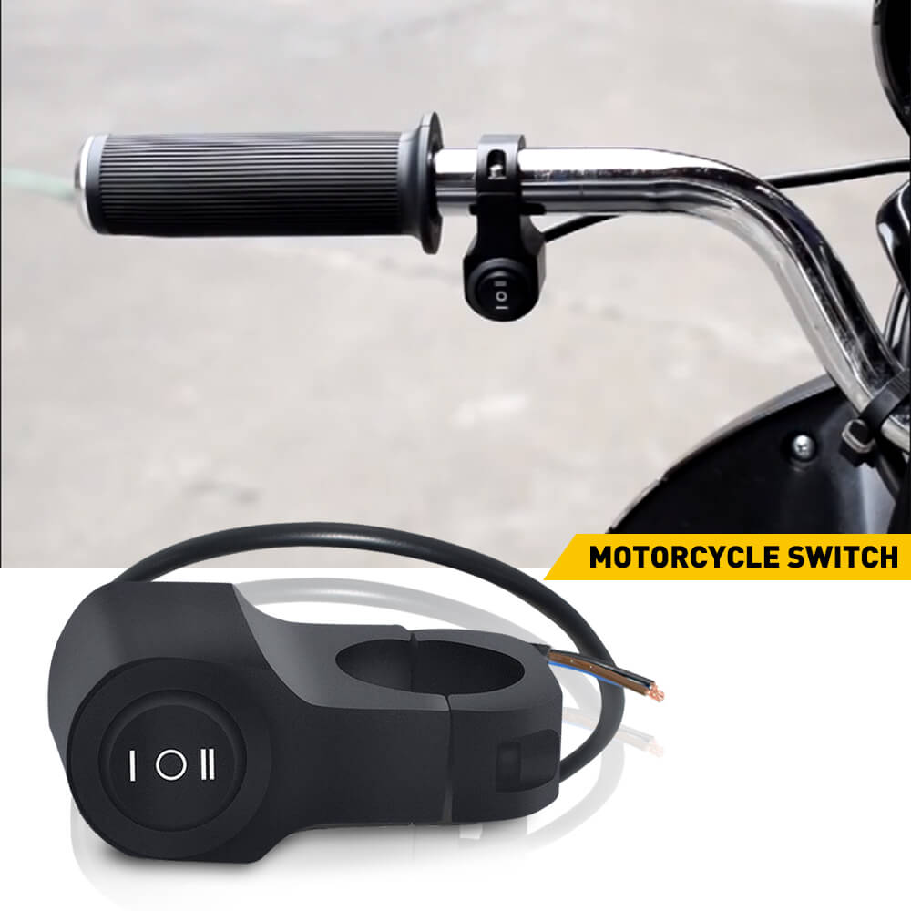 **Universal Motorcycle Handlebar Switch - Waterproof ATV Headlight Control, Aluminum Alloy 7/8