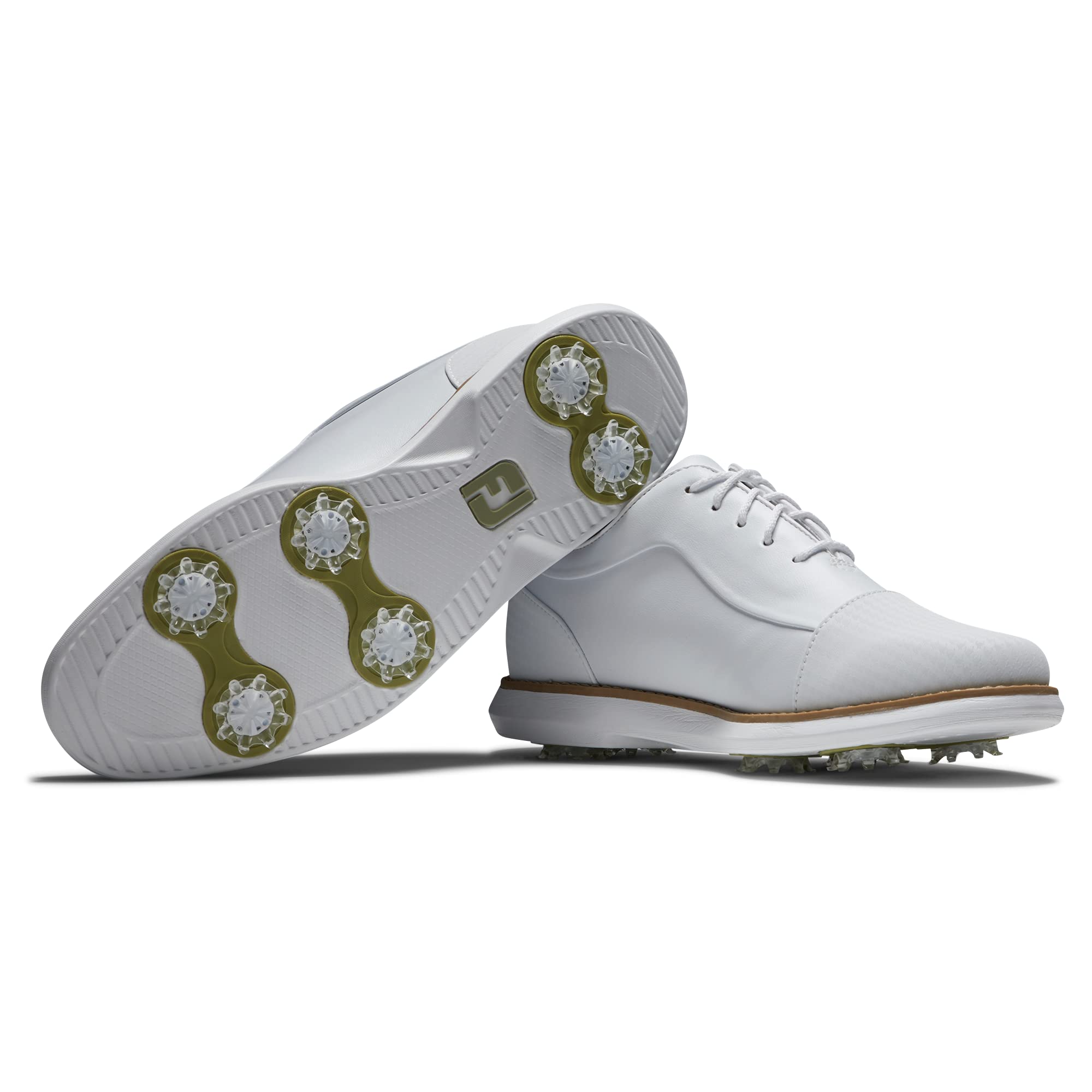 FootJoy Women's Traditions Golf Shoes - White/White Cap Toe, Size 6.5 - Comfortable & Stylish Previous Season Style for Women Golfers - Perfect for Golf Courses & Casual Wear