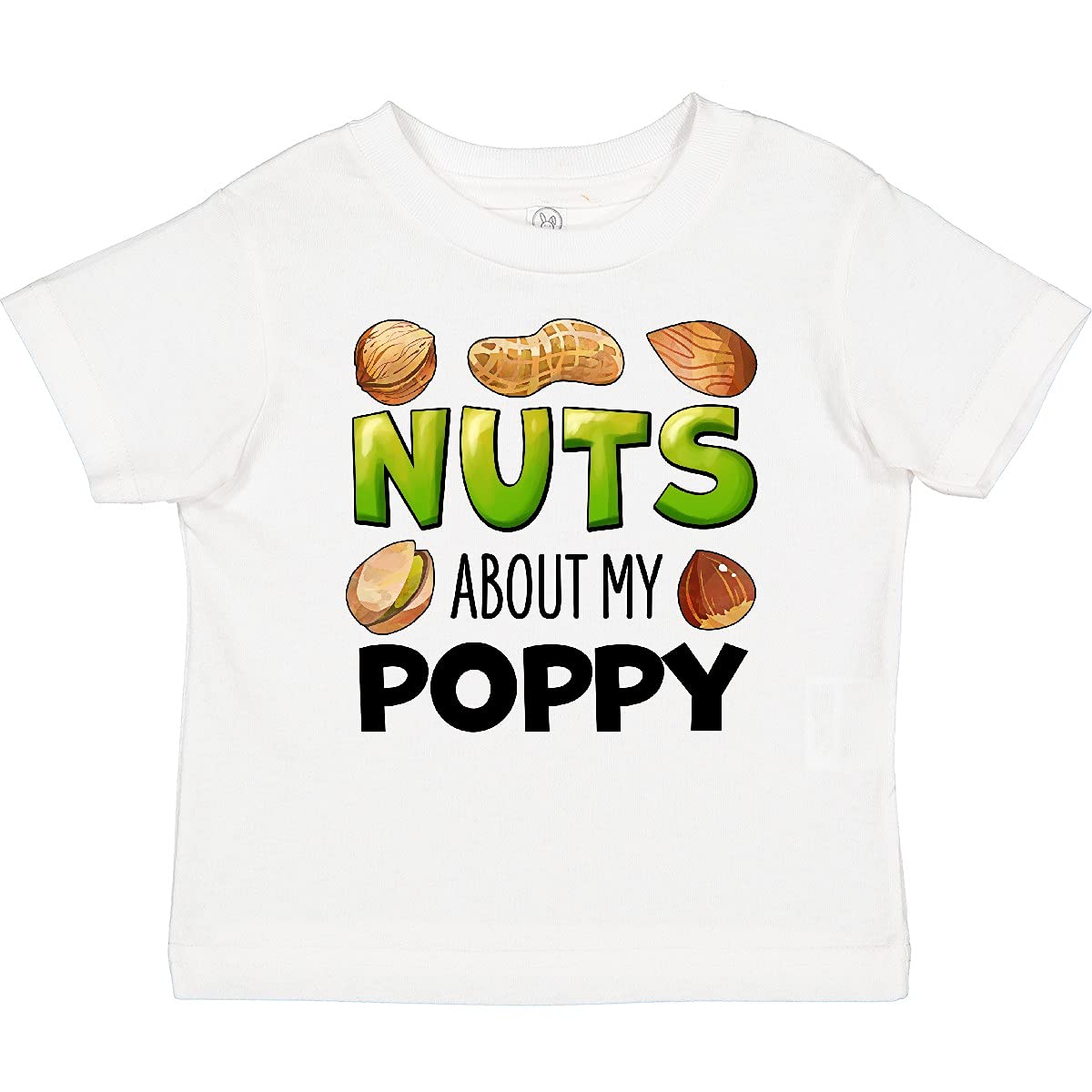 Inktastic Nuts About My Poppy Peanut Almond Pistachio Baby T-Shirt - Cute & Funny Graphic Tee for Infants & Toddlers - Perfect for Family Outings, Playdates & Photo Shoots