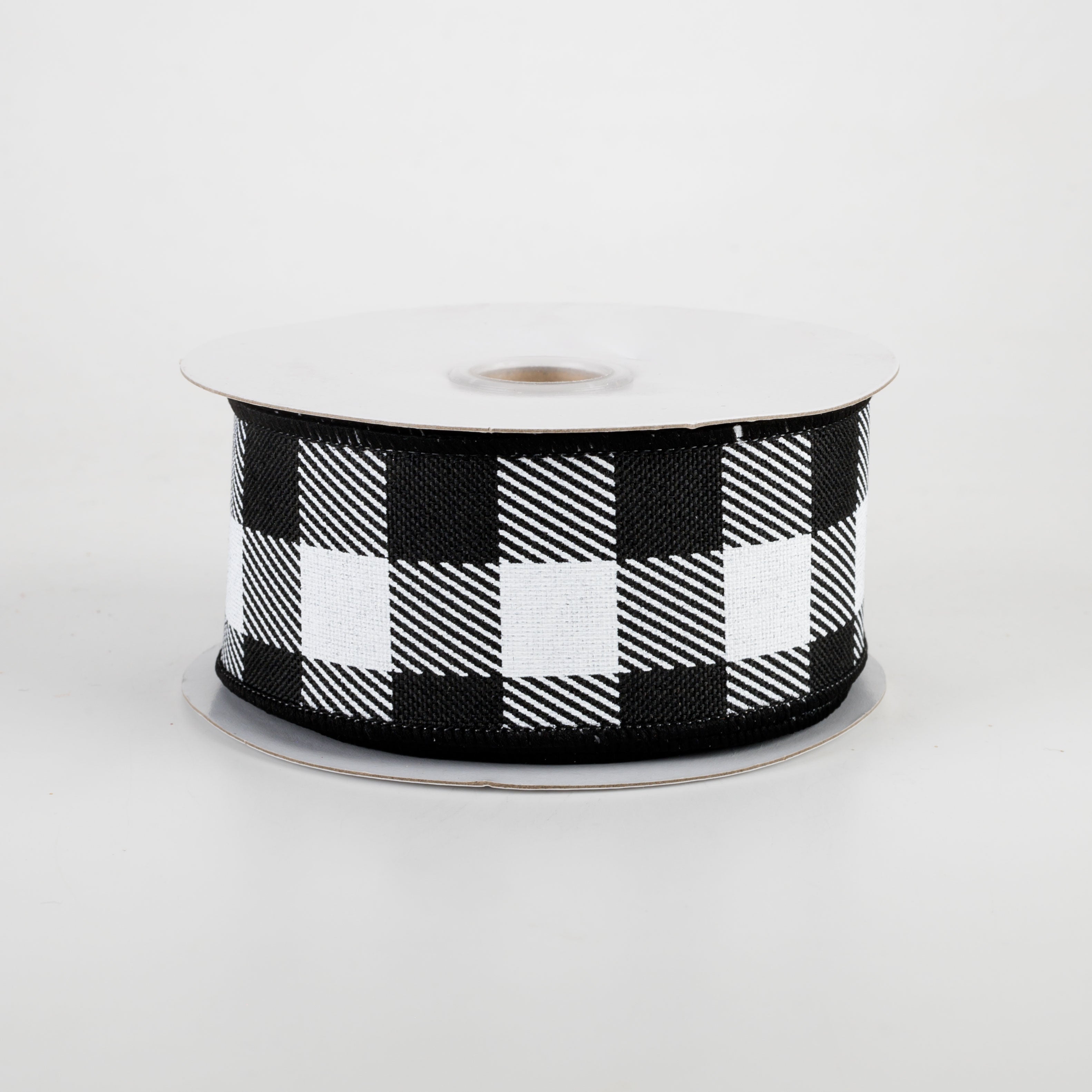 1.5 Inch Black and White Plaid Check Ribbon - 10 Yards for Gift Wrapping, Crafts, and DIY Projects