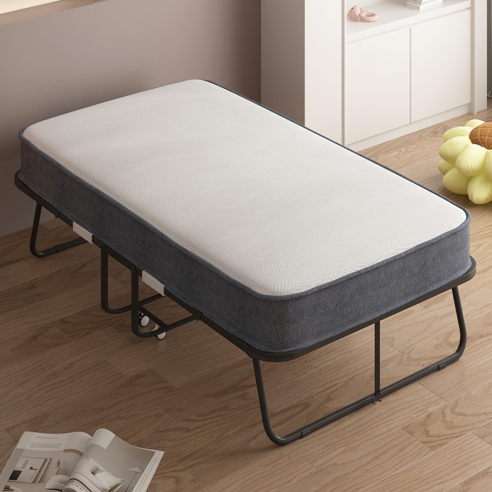 **Foldable Twin Size Bed with 4