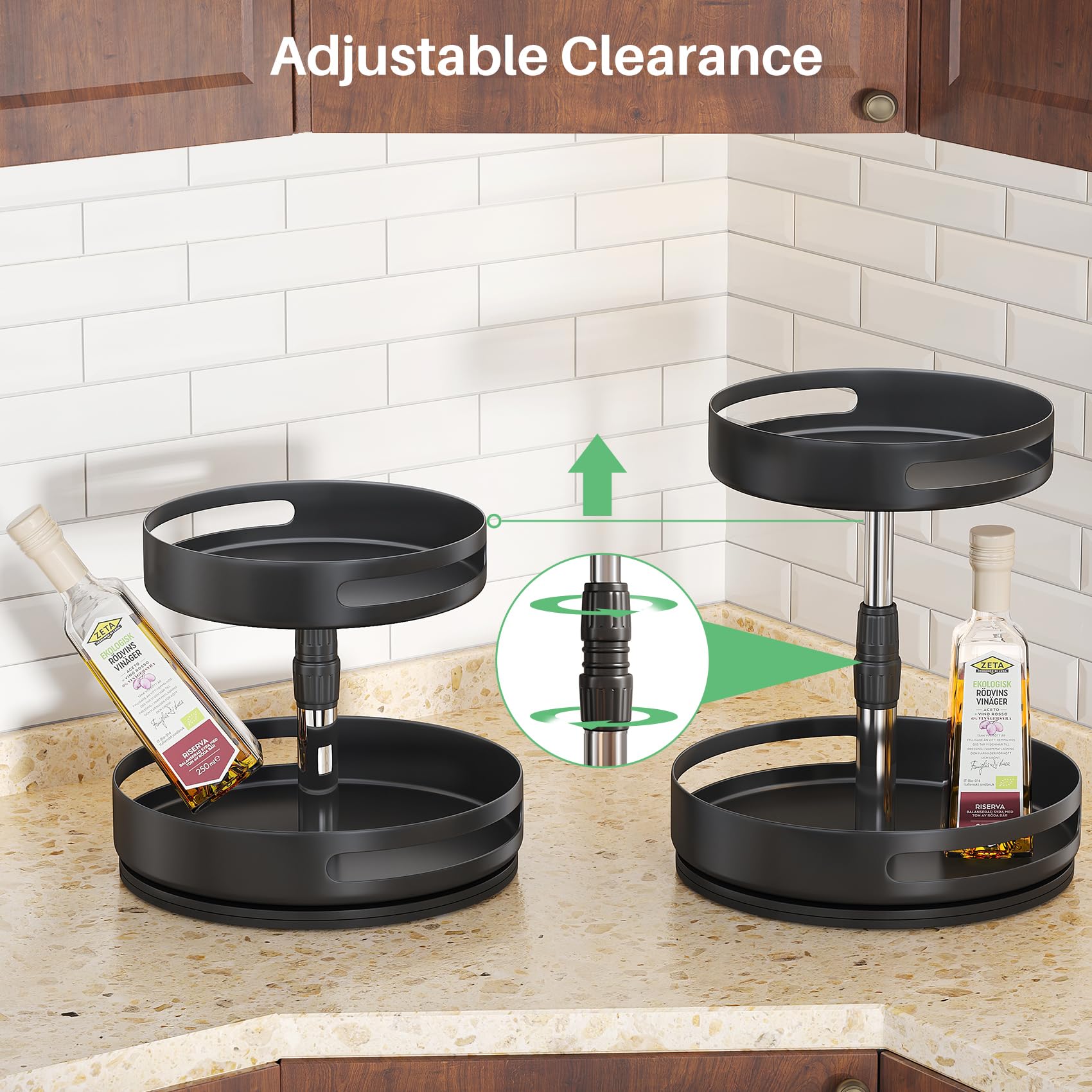 2-Tier Adjustable Lazy Susan Spice Rack Organizer - 10