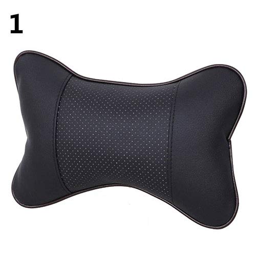 LUYANhapy9 Car Neck Pillow - 1PC Faux Leather Headrest Support for Driving Comfort - Auto Safety Cushion & Interior Accessory - Black - Perfect for Long Road Trips & Commuting