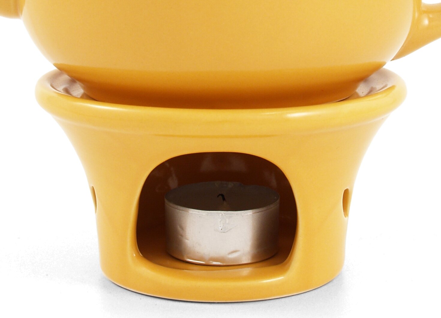 Premium Yellow Ceramic Teapot Warmer - Keep Tea Hot for Hours | Elegant Metropolitan Style | Perfect for Afternoon Tea, Office Use & Gifts