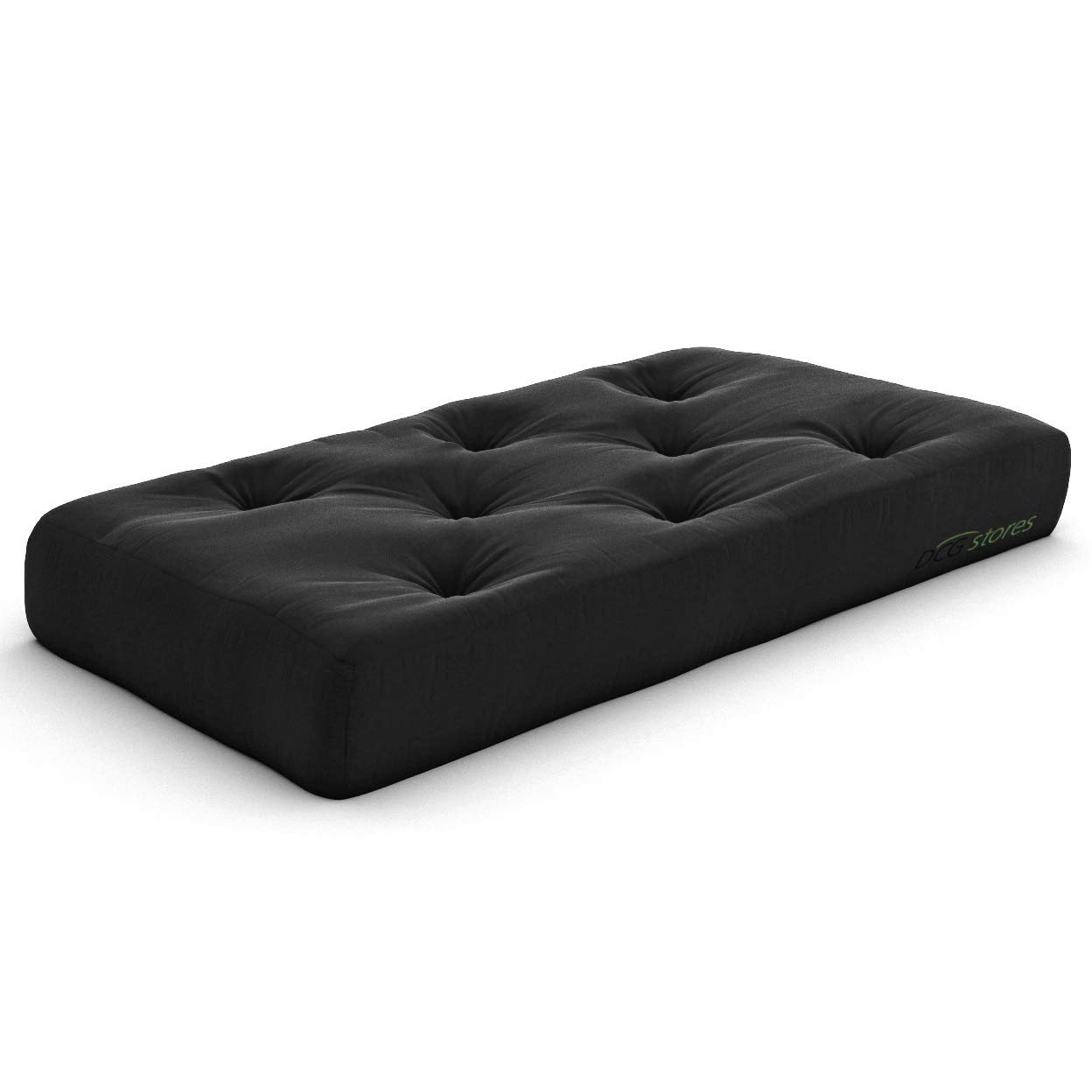 Nirvana Futons Extra Thick 10-Inch Premium Chair Futon Mattress - Black Twill Fabric - Made in USA - Perfect for Dorm Rooms, Guest Beds & Small Spaces