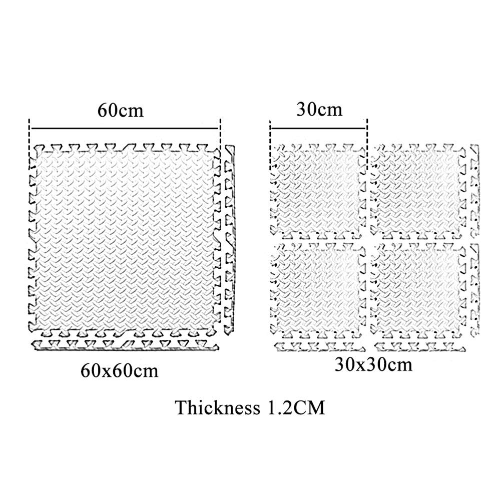 Non-Toxic EVA Foam Interlocking Play Mats for Kids - 1.2cm Thick Puzzle Floor Tiles, Exercise & Gym Mats with Borders (30x30cm/60x60cm, Brown, 36-Piece Set) - Perfect for Playrooms, Daycares, Home Gyms & Toddler Safe Areas
