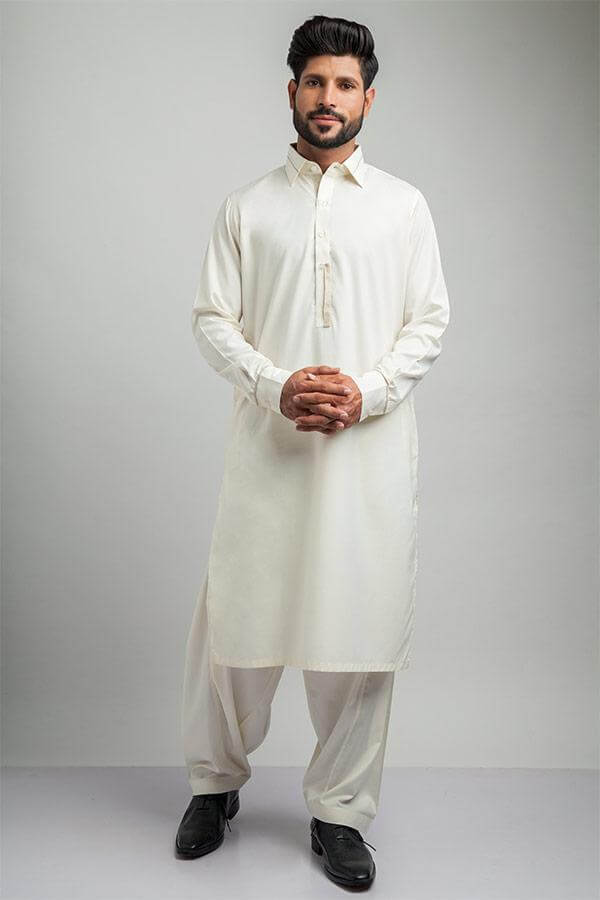 Elegant Ivory Designer Shalwar Kameez - Traditional Pakistani Outfit for Women | Perfect for Weddings, Parties & Special Occasions