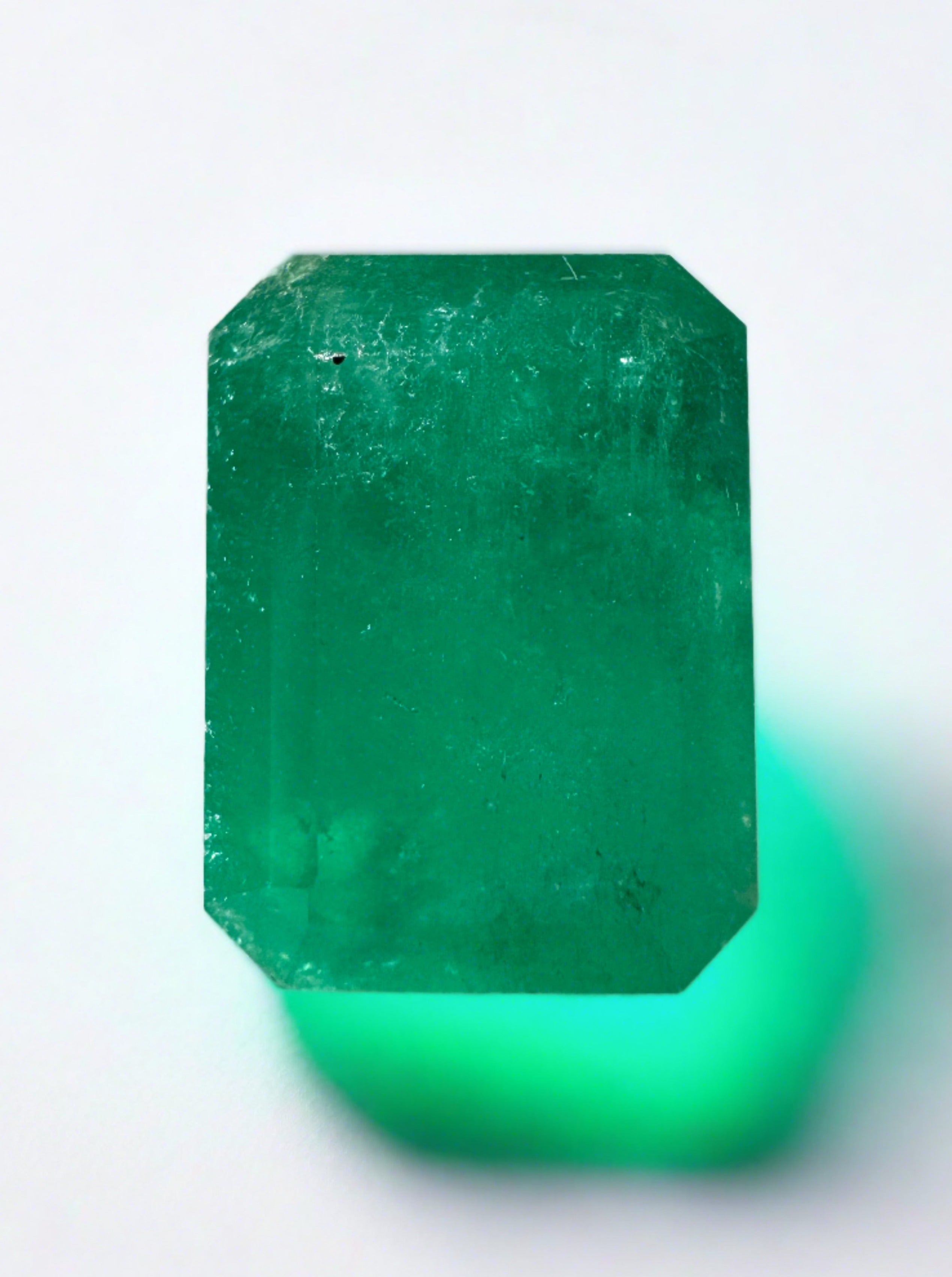 12.13 Carat Natural Colombian Emerald Loose Gemstone - 15.5x11.5mm Emerald Cut for Jewelry Making & Engagement Rings