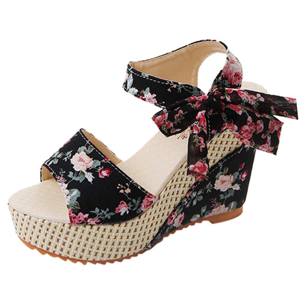 PATOPO Women's Fashion Flats - Buckle Strap Low Heel Leopard Print Sandals | Chunky Strap & Lace-Up Design | Perfect for Casual Outings, Beach Vacations & Summer Parties