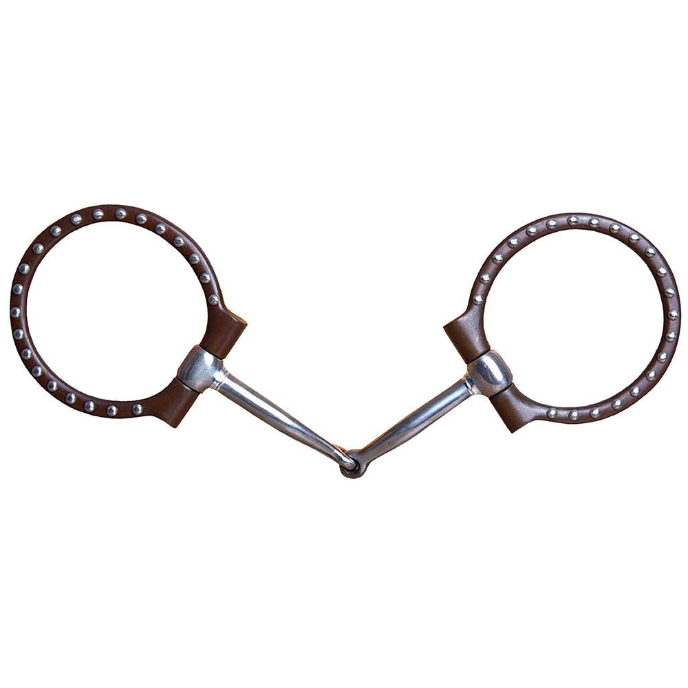 Hilason Western Antique Offset Dee Ring Horse Bit - 3 Ring Snaffle Bit for Training & Show Horses - Durable Stainless Steel Mouthpiece for Comfort & Control
