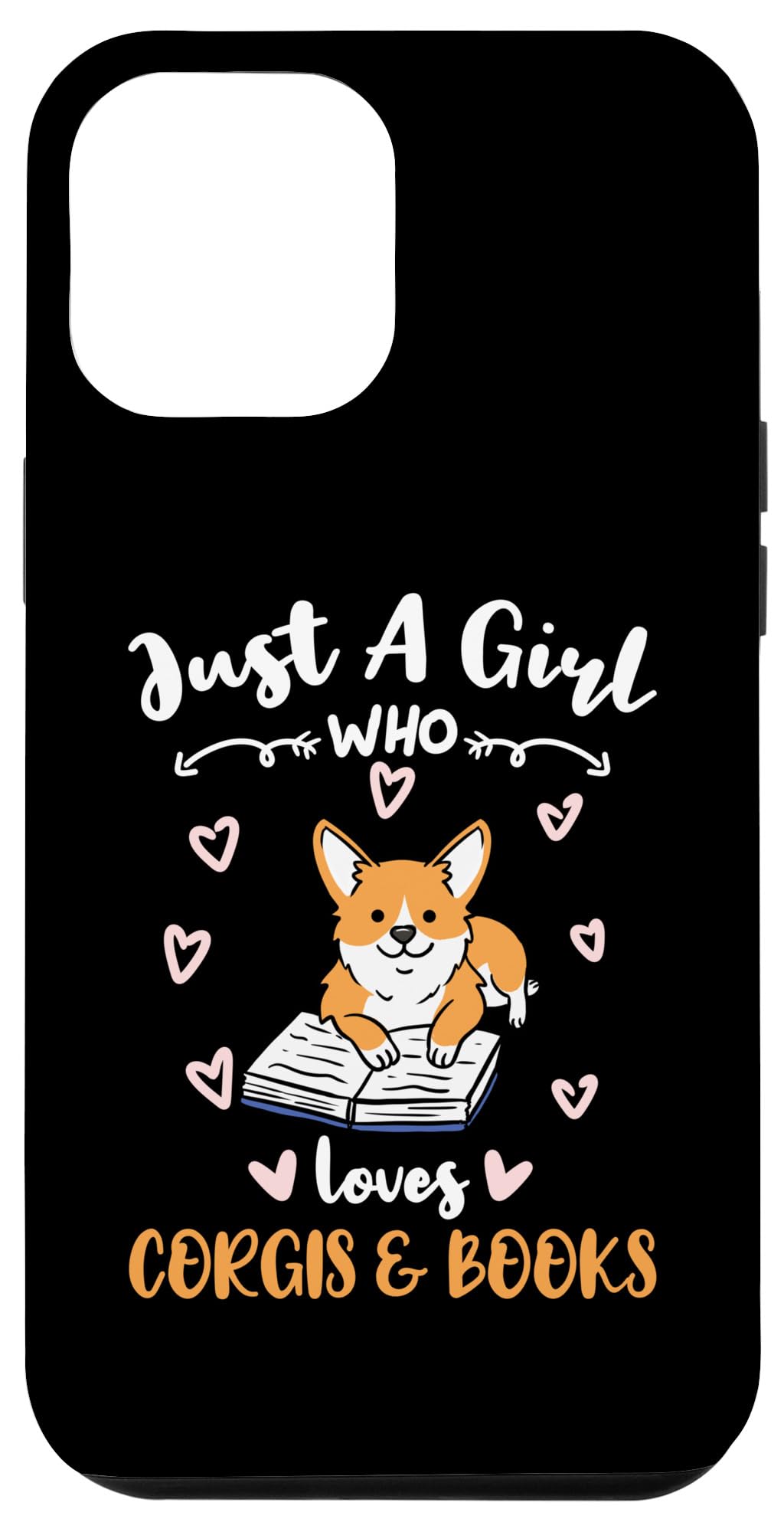 iPhone 12 Pro Max Case - Corgi & Book Lover Design | Slim Protective Cover for Apple iPhone 12 Pro Max | Perfect Gift for Dog & Reading Enthusiasts | Use at Home, Office or Travel