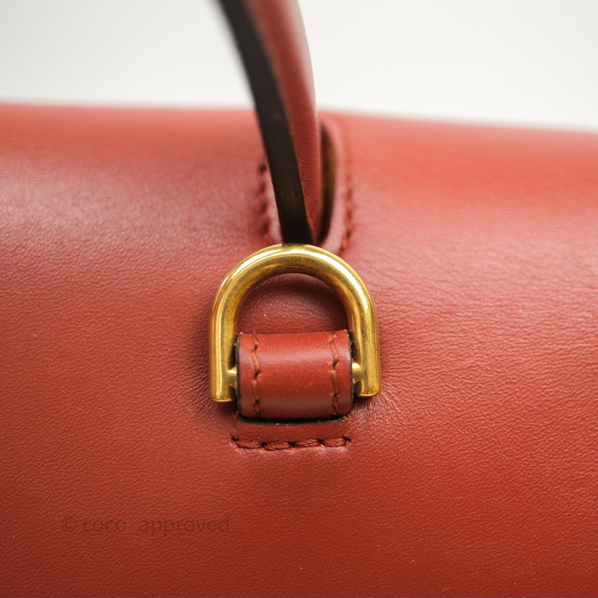 Celine Mini Belt Bag in Brick Red Grained Goatskin Leather with Gold Hardware - Perfect for Everyday Use, Work & Travel