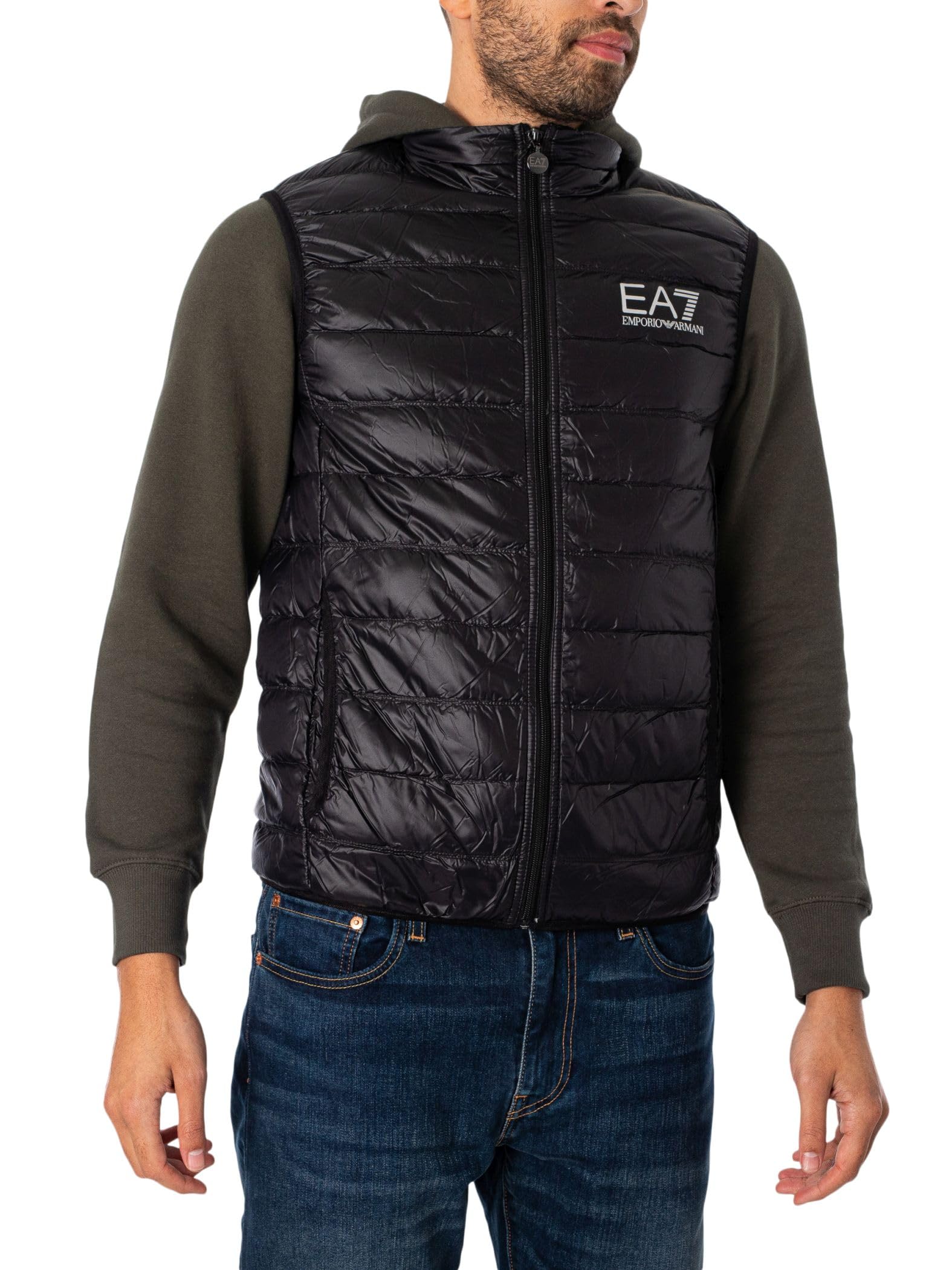 ARMANI EA7 Sleeveless Jacket for Men - Black, XS | Lightweight & Stylish Vest for Gym, Running & Casual Wear