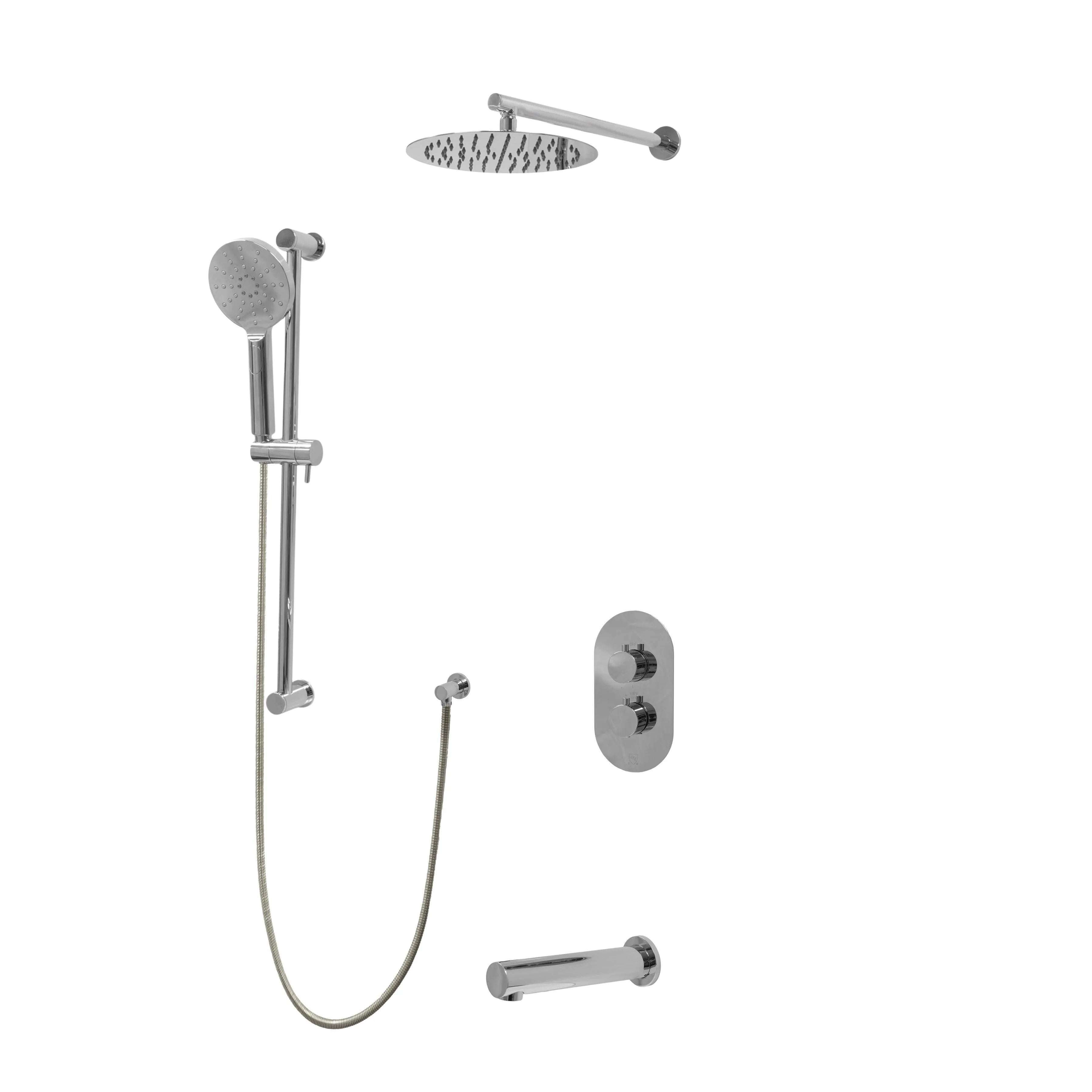 Premium Shower System B57104 - 8 Inch Rainfall Showerhead with Handheld Sprayer, Adjustable Water Pressure for Luxurious Spa Experience - Perfect for Bathroom Renovation & Relaxation