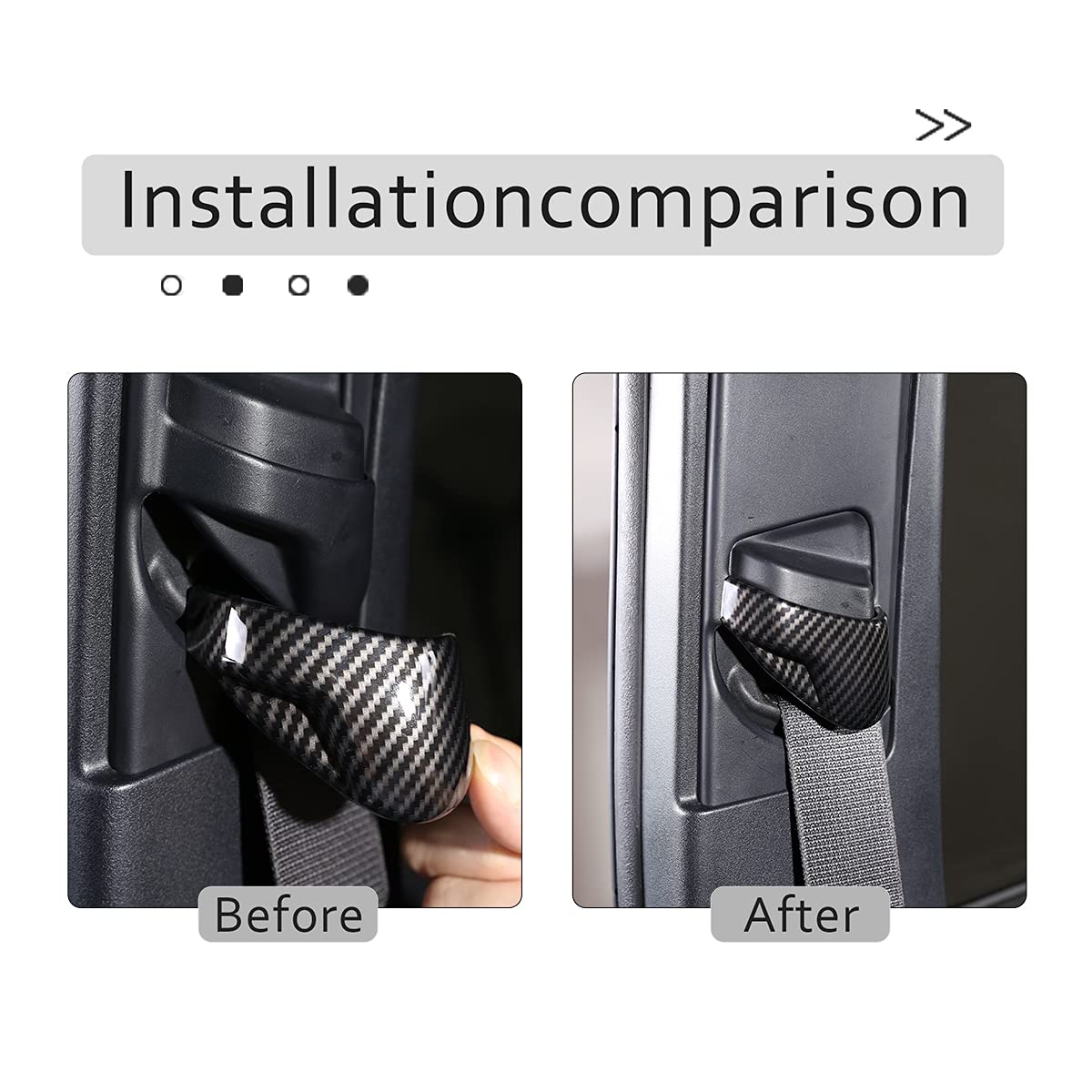 ABS Seat Belt Cover for Toyota Tacoma 2016-2023 - Carbon Fiber Interior Accessory Protector - Car Seat Belt Molding Trim Decoration - Perfect for Off-Roading & Daily Commute Protection
