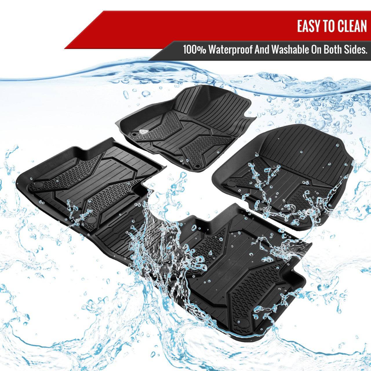 2017-2022 Honda CRV CR-V 3D All-Weather TPE Floor Mats - 3-Piece Set for Car Protection | Perfect for Winter, Rainy Days & Off-Road Adventures