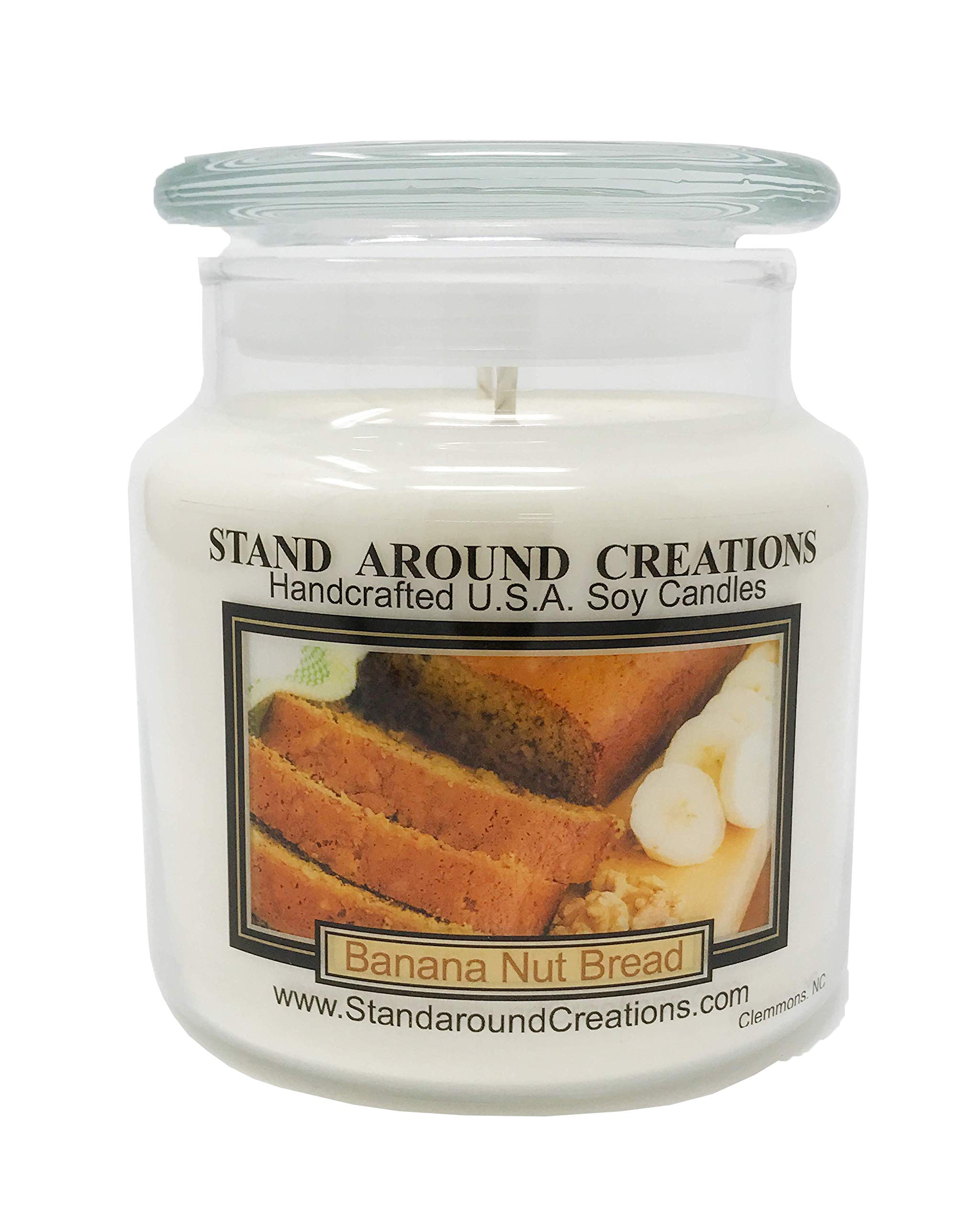 Premium 100% Soy Apothecary Candle - 16 oz Double Wicked Banana Nut Bread Scent | Natural Walnut, Ripe Banana & Vanilla Fragrance | Perfect for Home Relaxation, Spa & Romantic Dinner Ambience