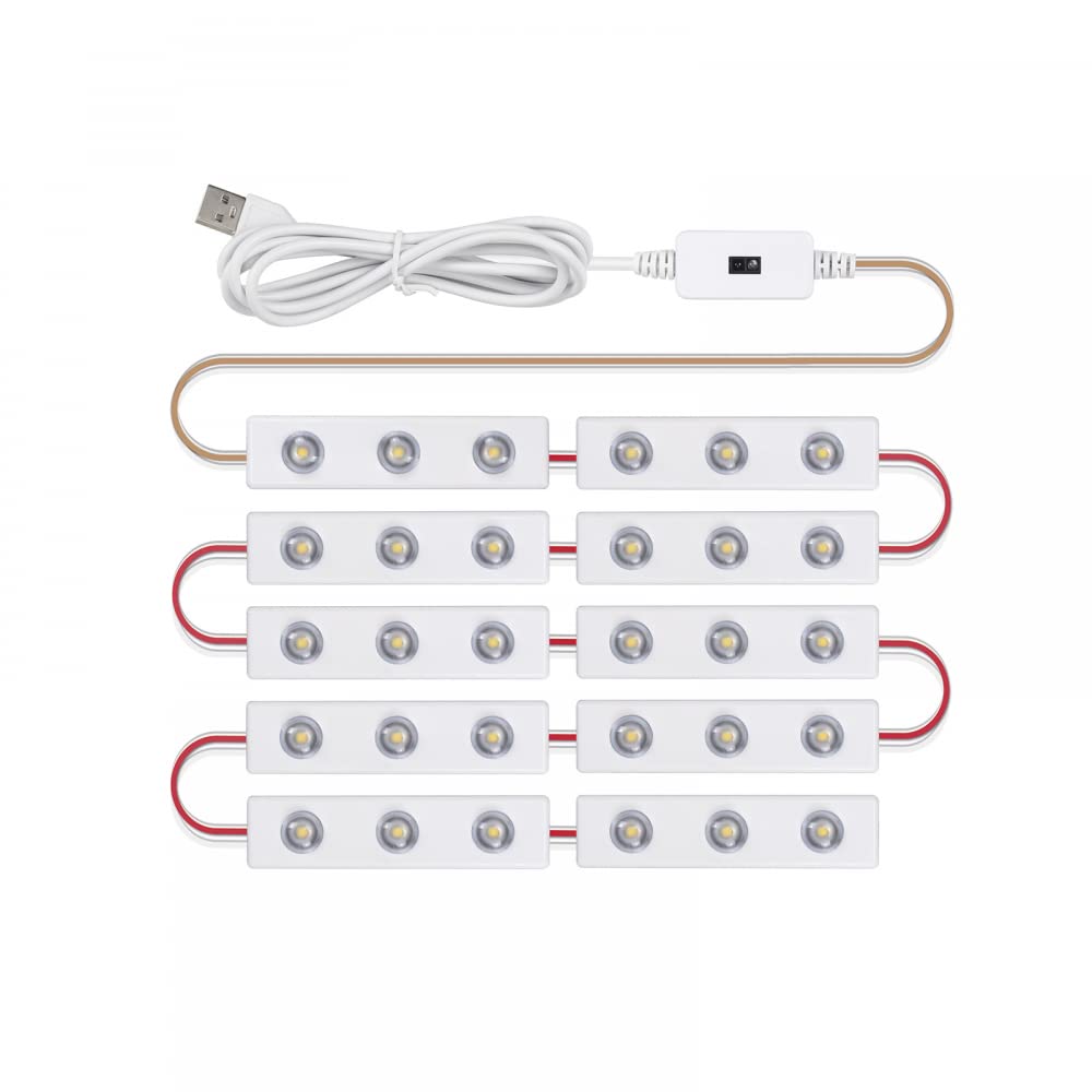 4.92ft USB LED Strip Light with Hand Induction - 10 LED Strips Vanity Mirror Lighting, Double-Sided Tape for Bedroom Dressing Table, Hair Salon & Makeup Studio - Perfect for Vanity Mirror Lighting, Home Decor & Professional Salon Setup