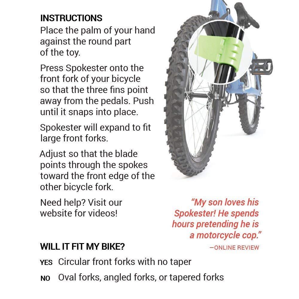 SPOKESTER Bicycle Noise Maker - Motorcycle Sound Bike Horn for Kids & Adults - Perfect for Cycling Safety, Prank Gifts & Road Awareness