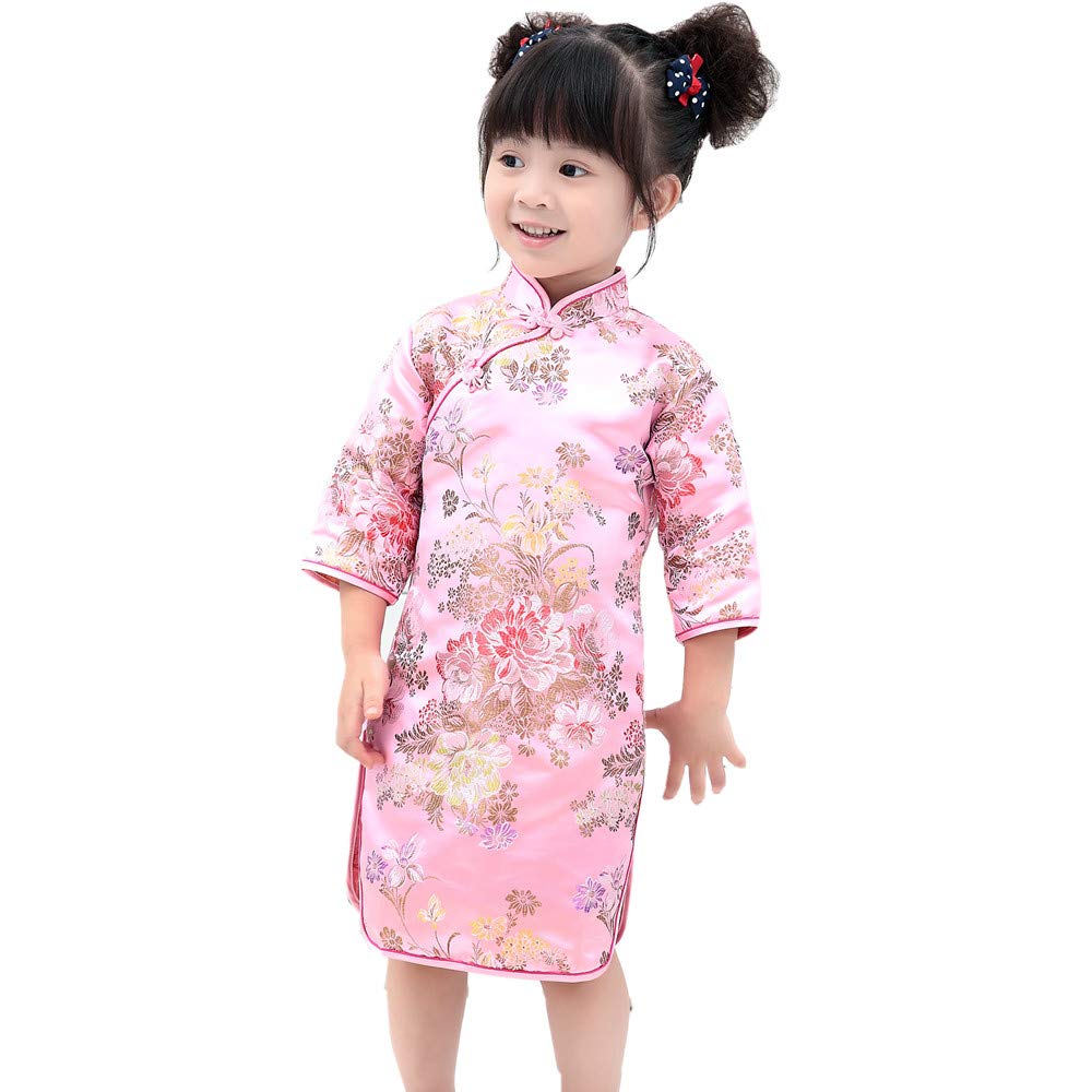 Elegant Peony Rose Qipao Dress - Half Sleeve Cheongsam for Women, Chinese Traditional Wedding Dress, Princess Birthday Party Costume | Perfect for Bridal Shower, Tea Ceremony, Cultural Events & Special Occasions