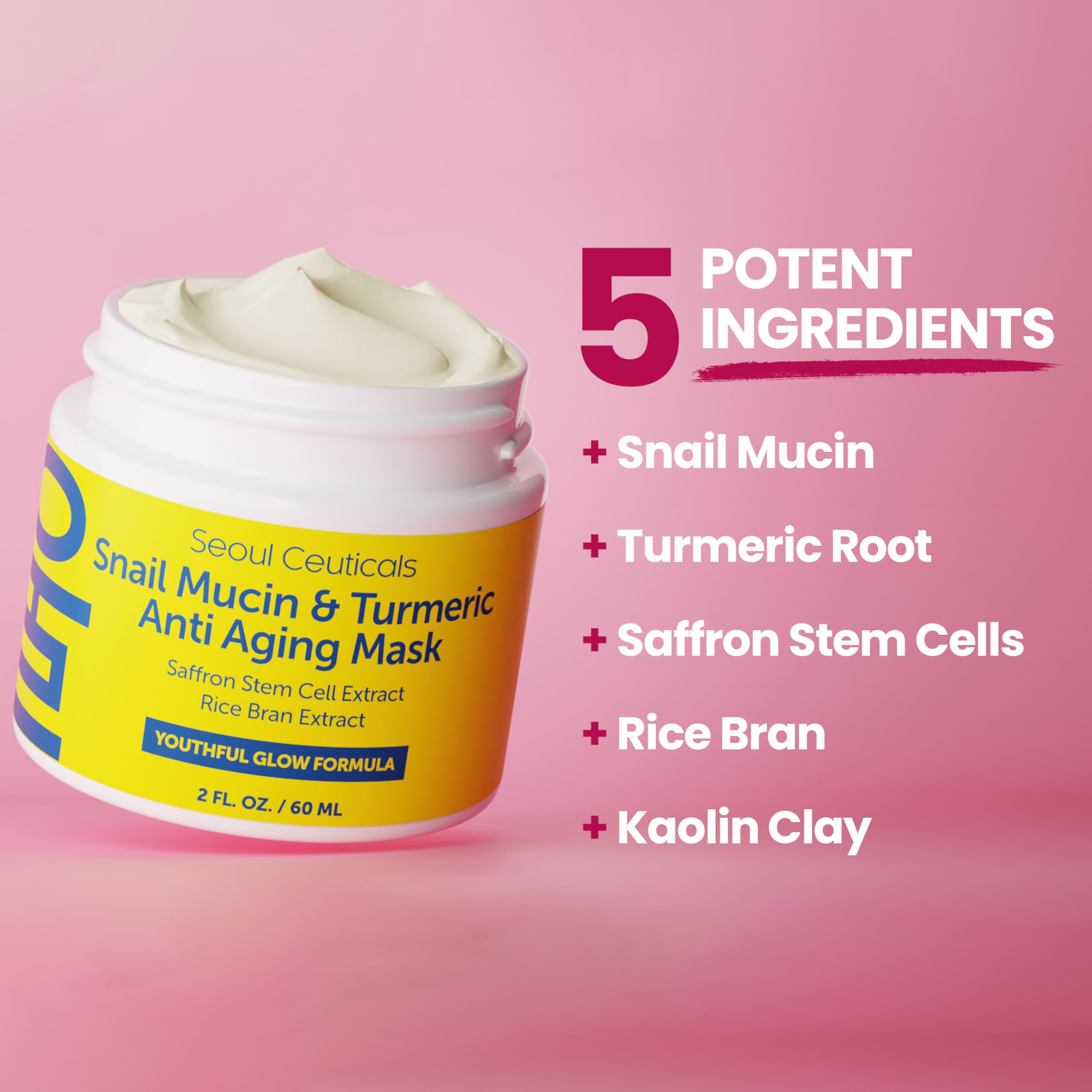 Korean Snail Mucin Turmeric Face Mask - Anti-Aging K-Beauty for Youthful Glow | Skincare & Spa Days