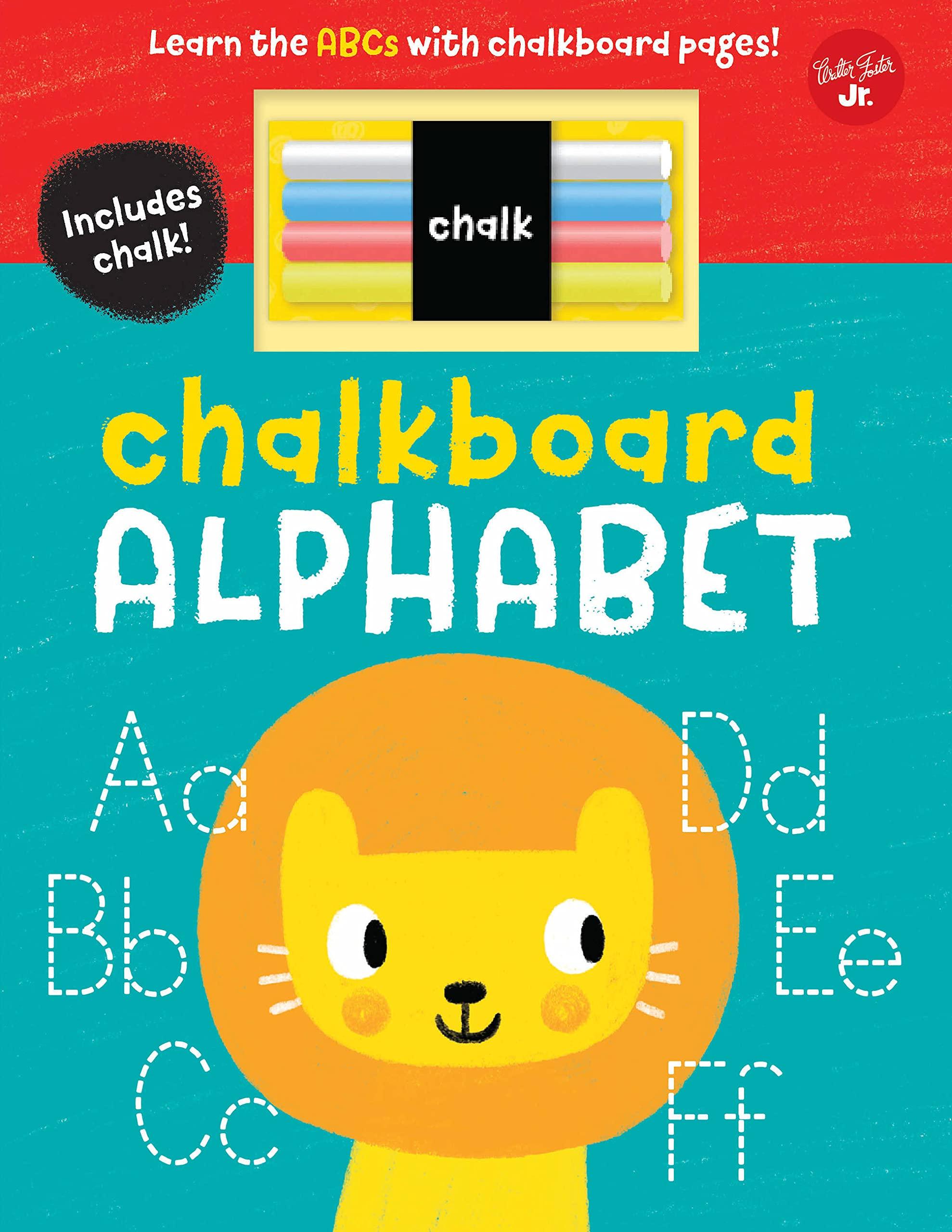 Chalkboard Alphabet Learning Set - Reusable ABC Writing Practice for Kids with Fun Chalkboard Pages - Perfect for Preschool, Homeschool & Classroom Learning Activities