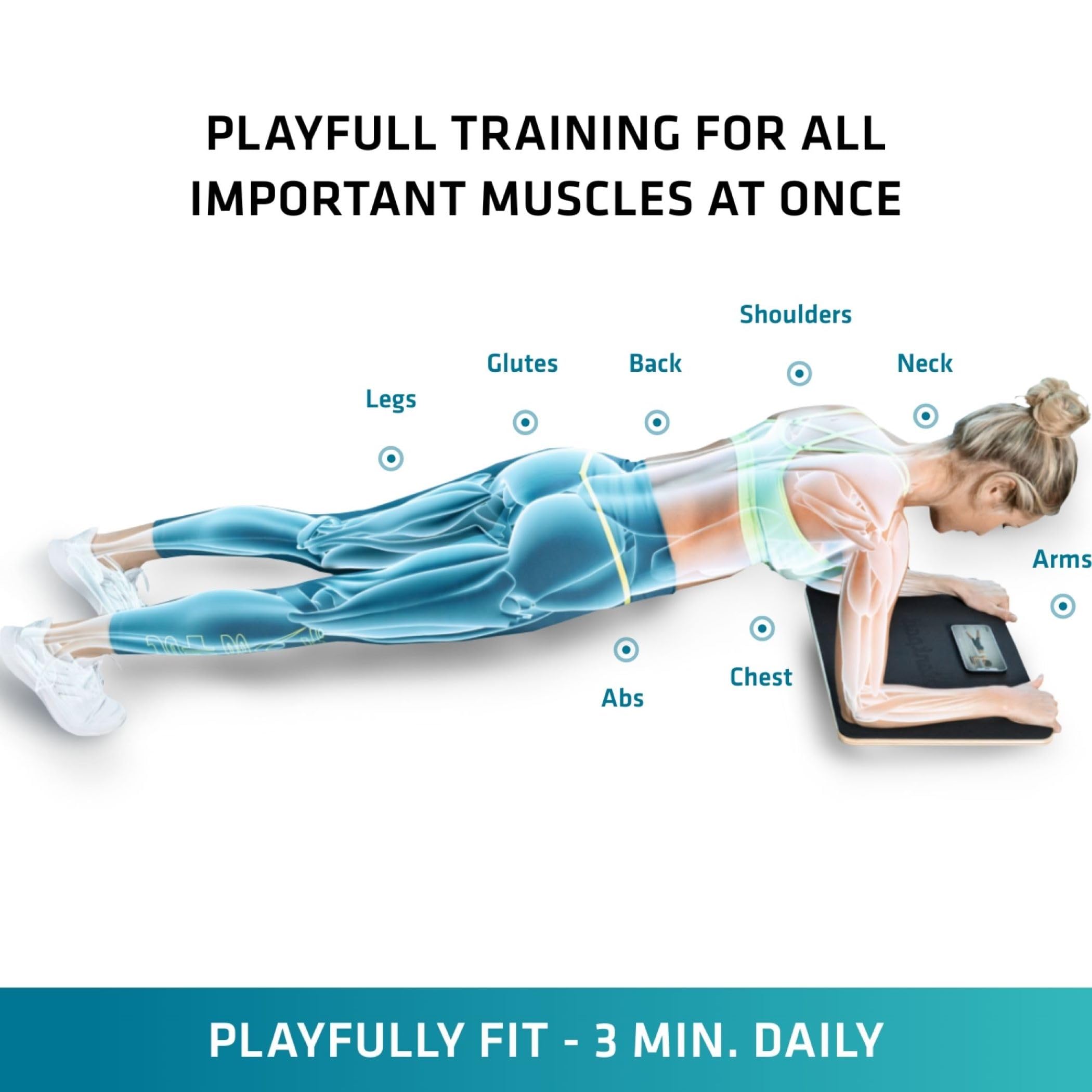 Plankpad PRO - Core Fitness Balance Board with Free iOS/Android App & 10 Interactive Games - Dynamic Abs Workout & Full-Body Training - Only 3 Minutes Daily - Perfect for Home Gym, Office Workouts & Rehabilitation Exercises