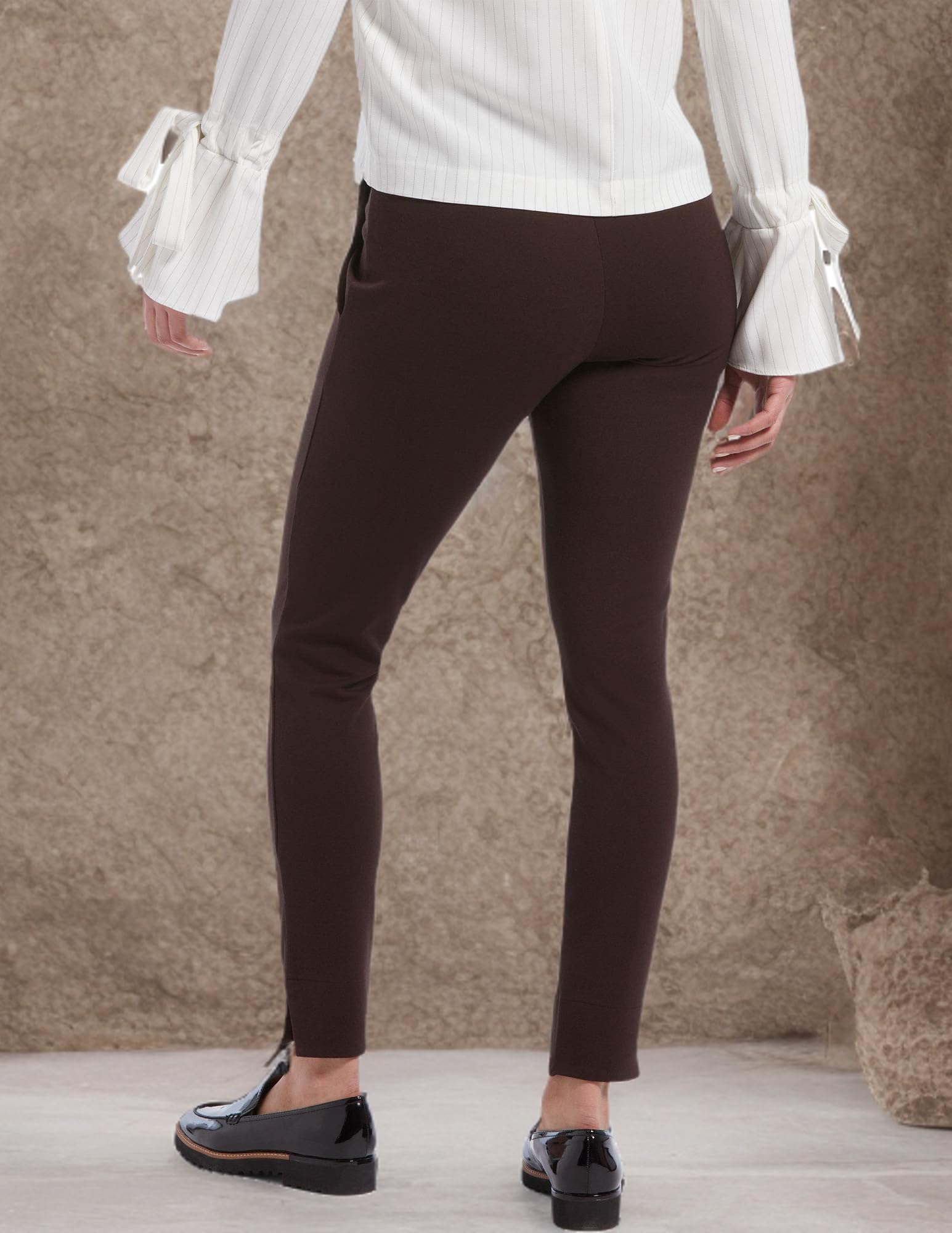 HUE Women’s Ponte 7/8 Leggings - Stretchy High Waist Workout Pants for Yoga, Office & Casual Wear - Comfortable & Flattering Women's Leggings for Everyday Use