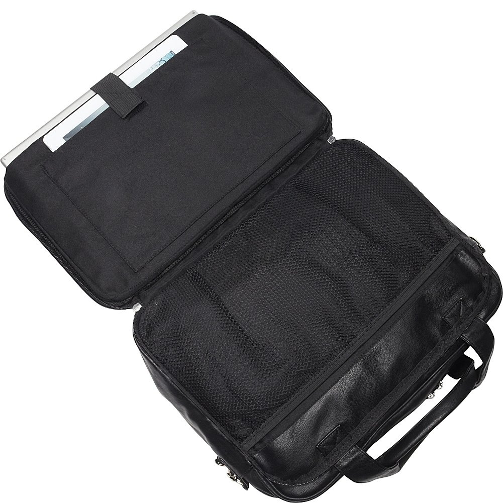 Bellino Cooper Laptop Briefcase for Men & Women - Slim Professional Business Computer Bag with Shoulder Strap - Water-Resistant Office Work Bag for Daily Commute & Business Travel (Black, One Size)